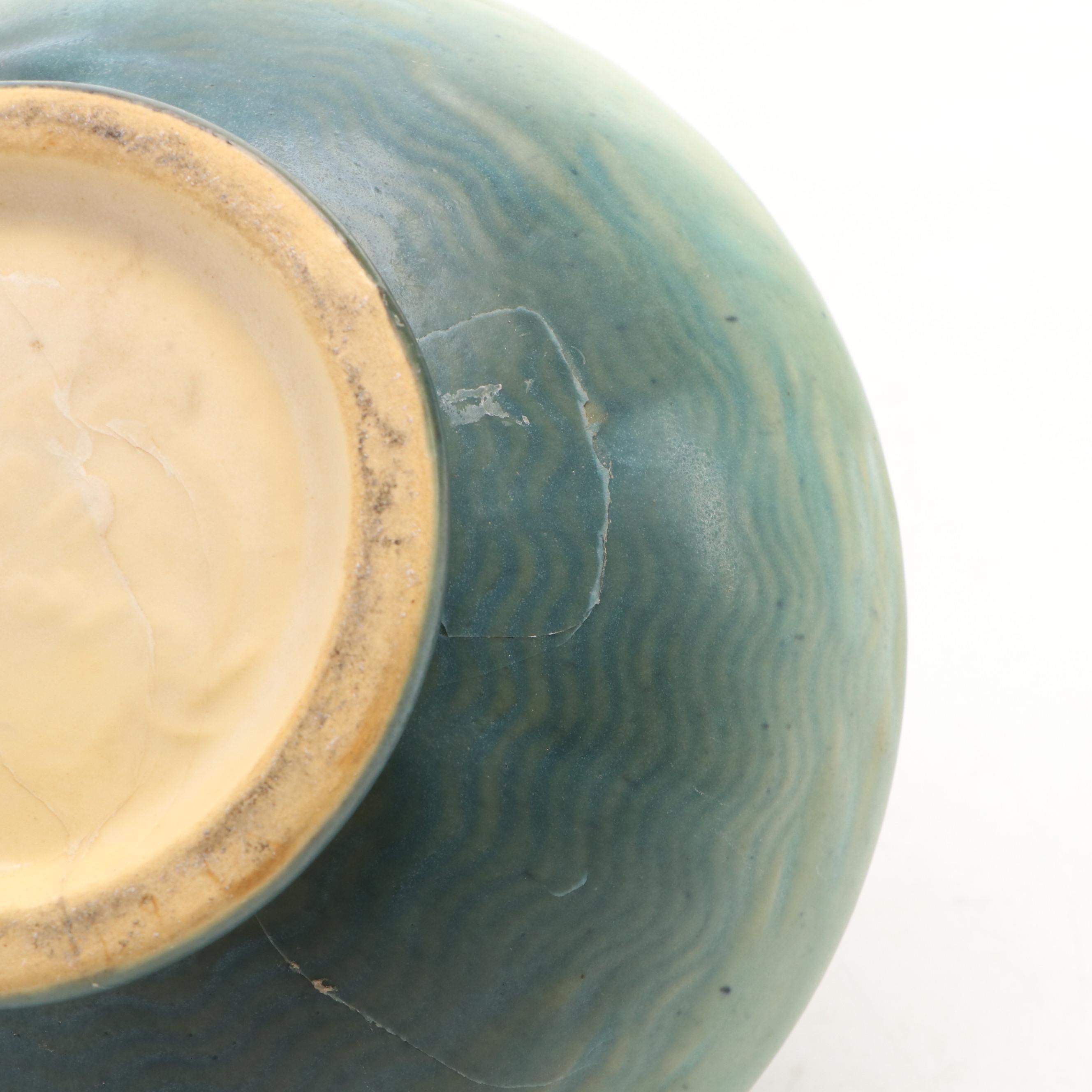 Roseville Pottery "Freesia Green" Ewer,  Mid-20th Century