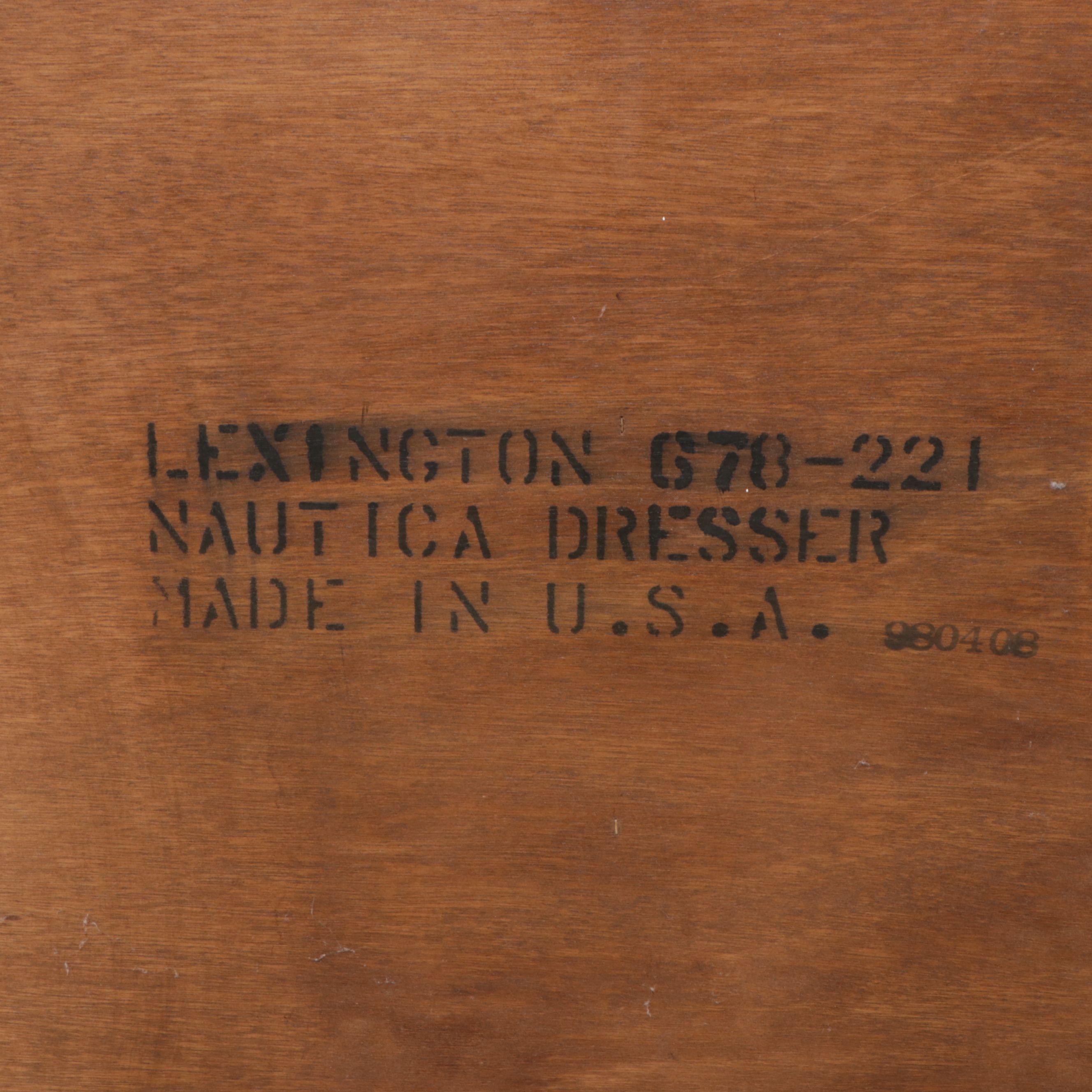 Lexington "Nautica" Marble Top Three-Drawer Commode, Late 20th Century