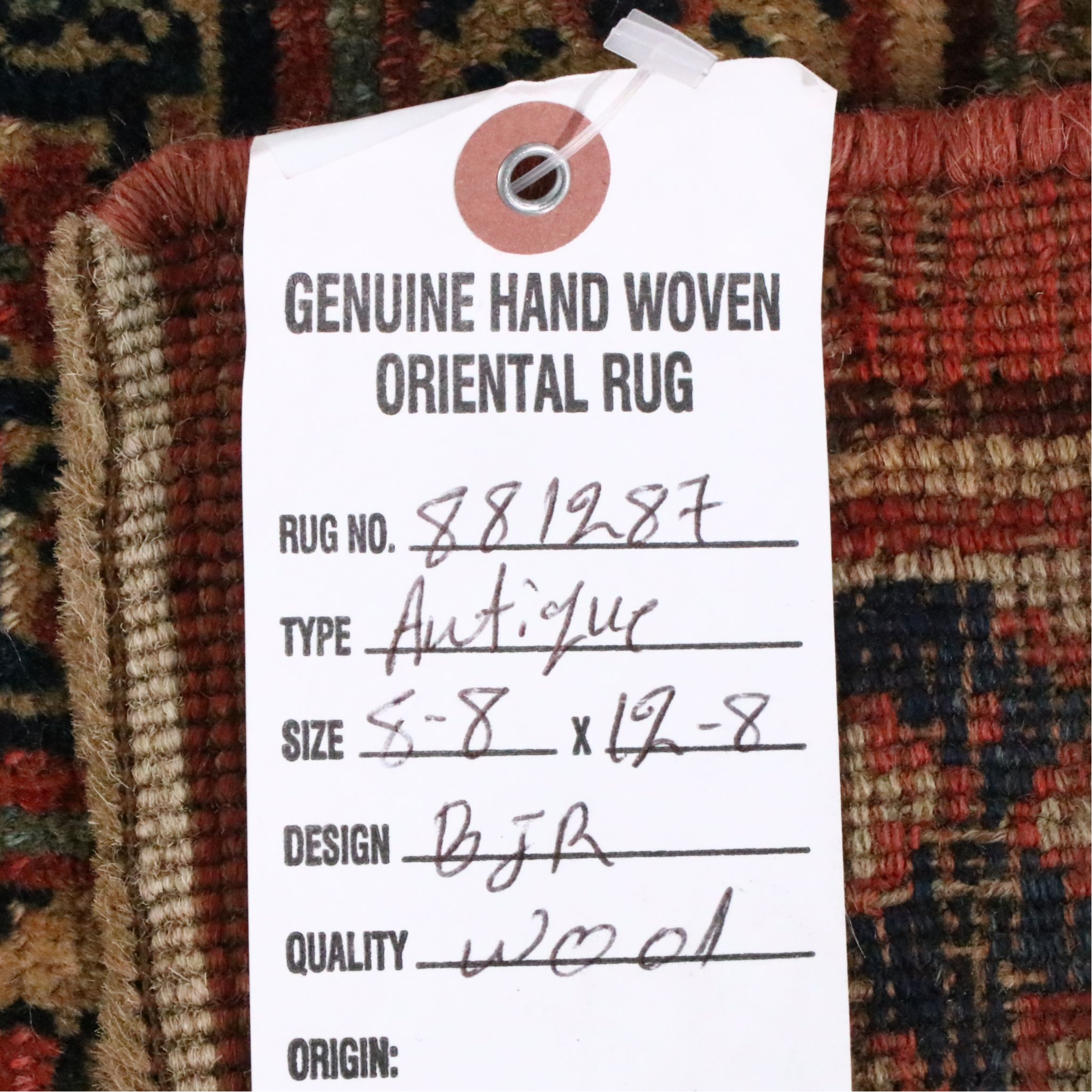 8'6 x 12'7 Hand-Knotted Persian Bijar Room Sized Rug, Antique