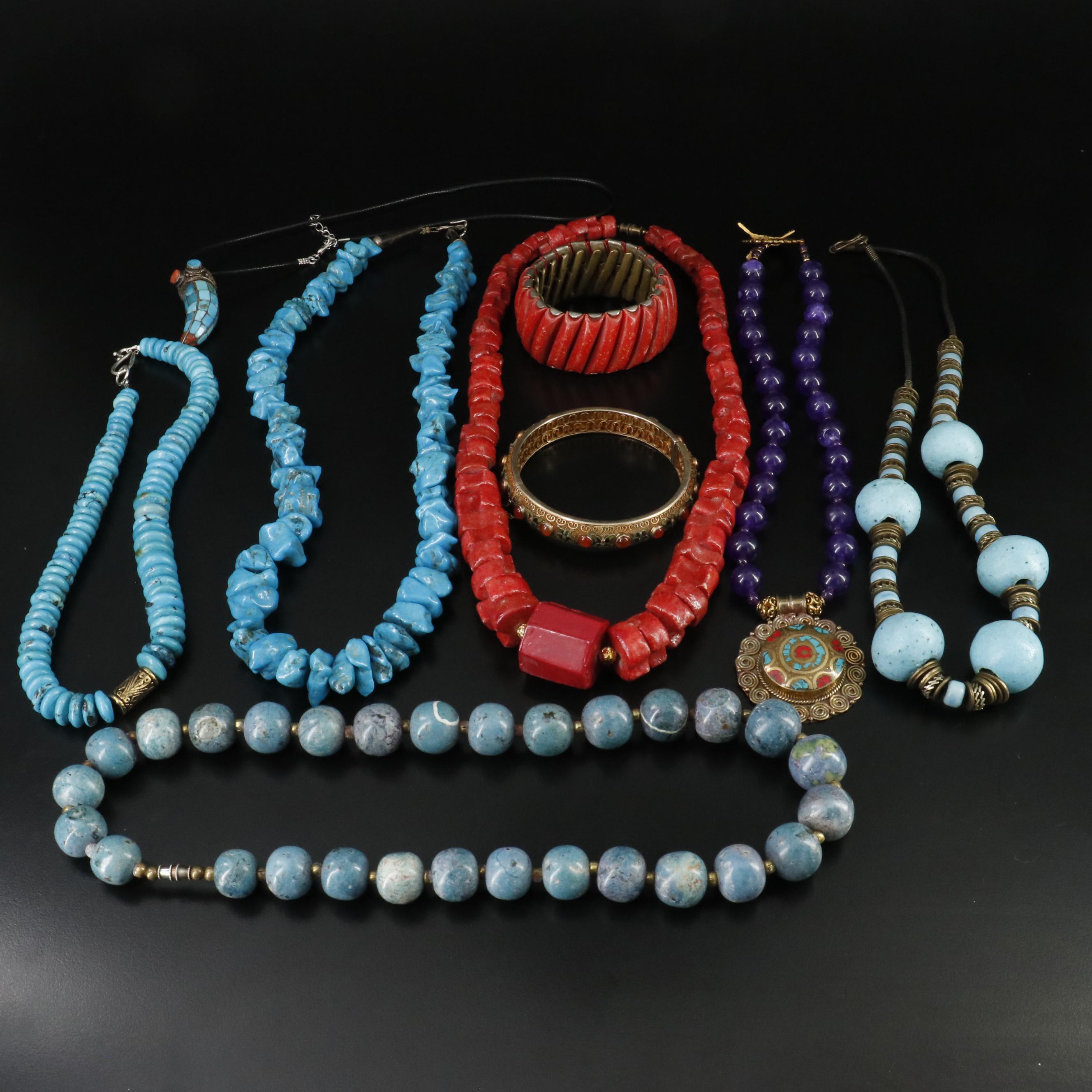Turquoise, Coral and Chinese Export Featured in Jewelry Collection
