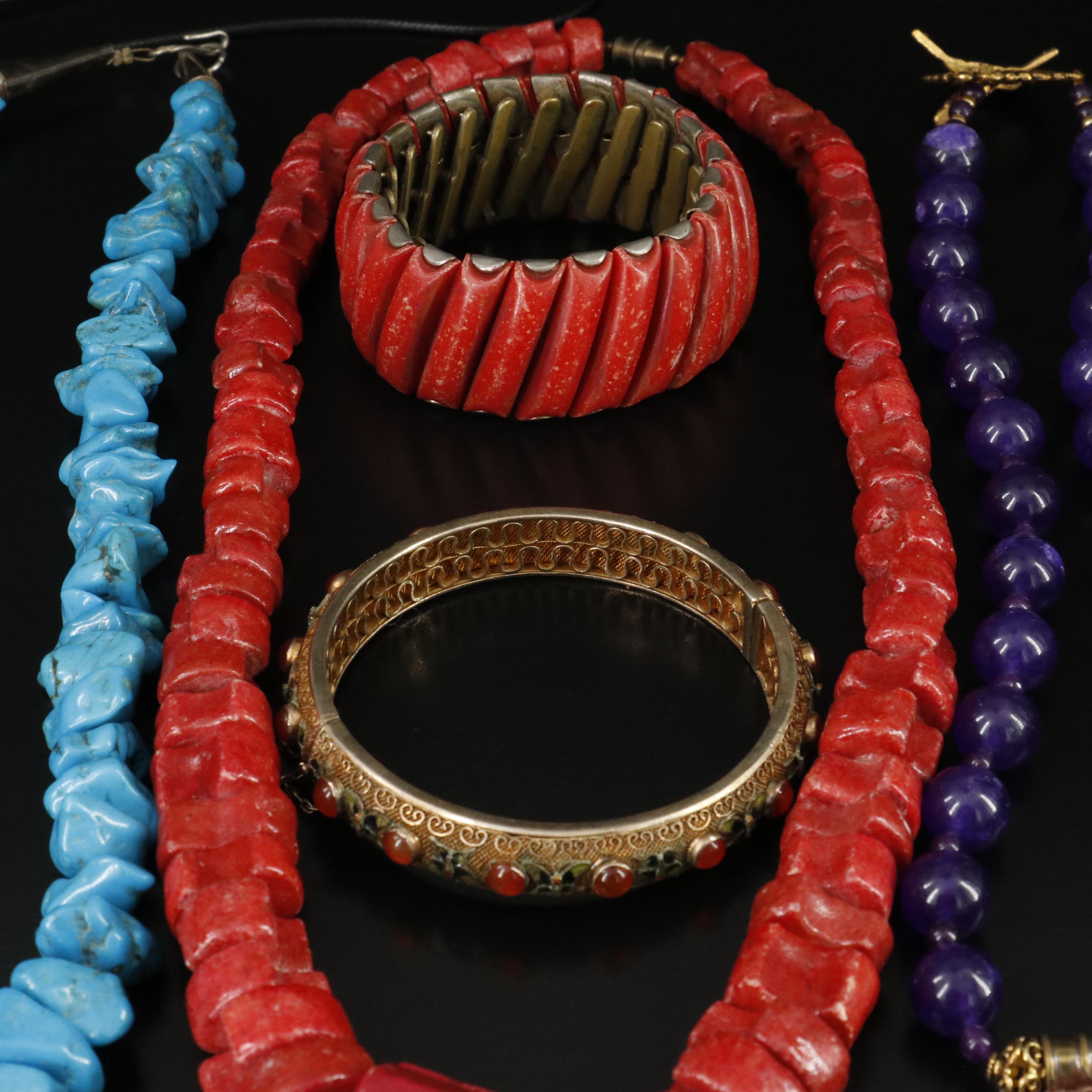 Turquoise, Coral and Chinese Export Featured in Jewelry Collection