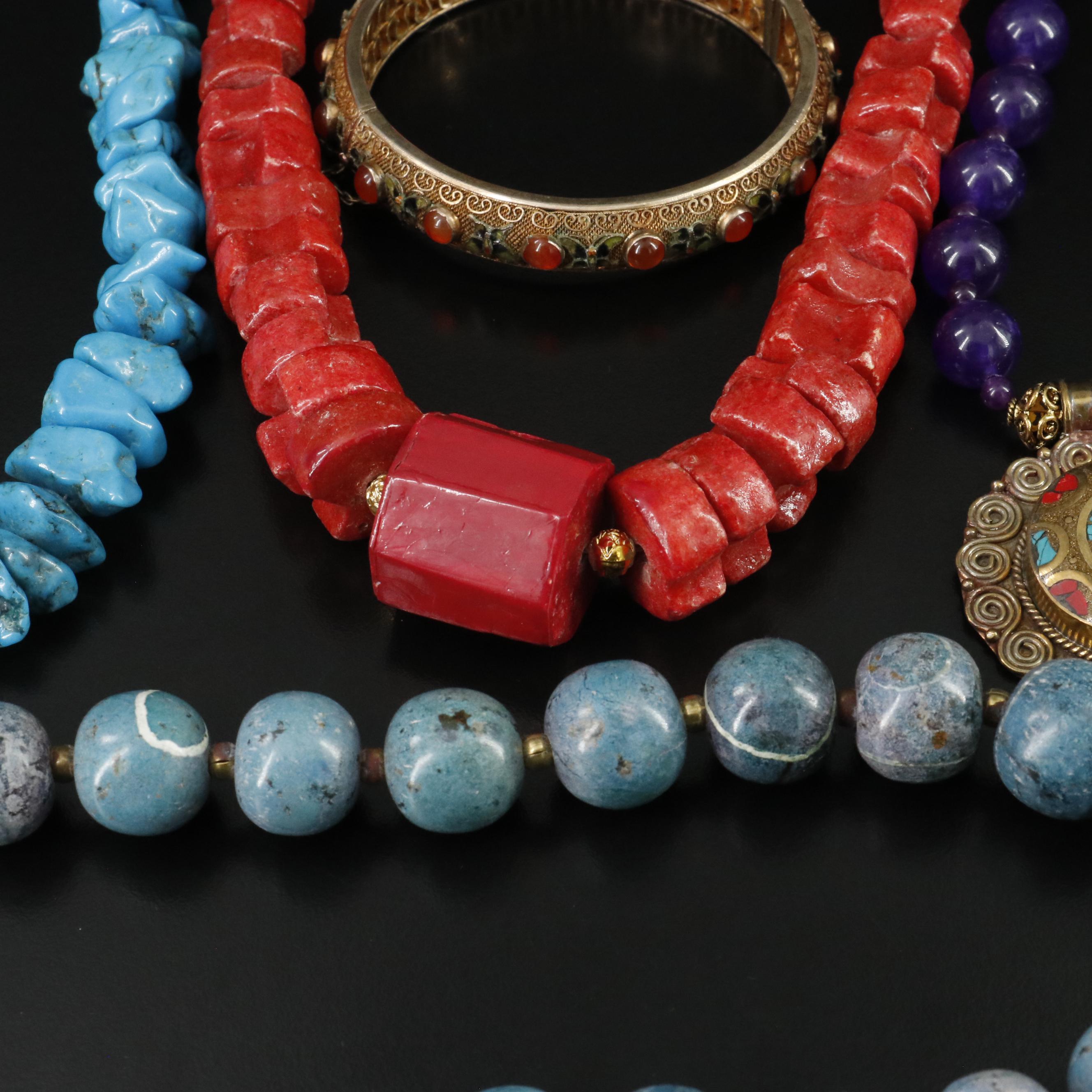 Turquoise, Coral and Chinese Export Featured in Jewelry Collection