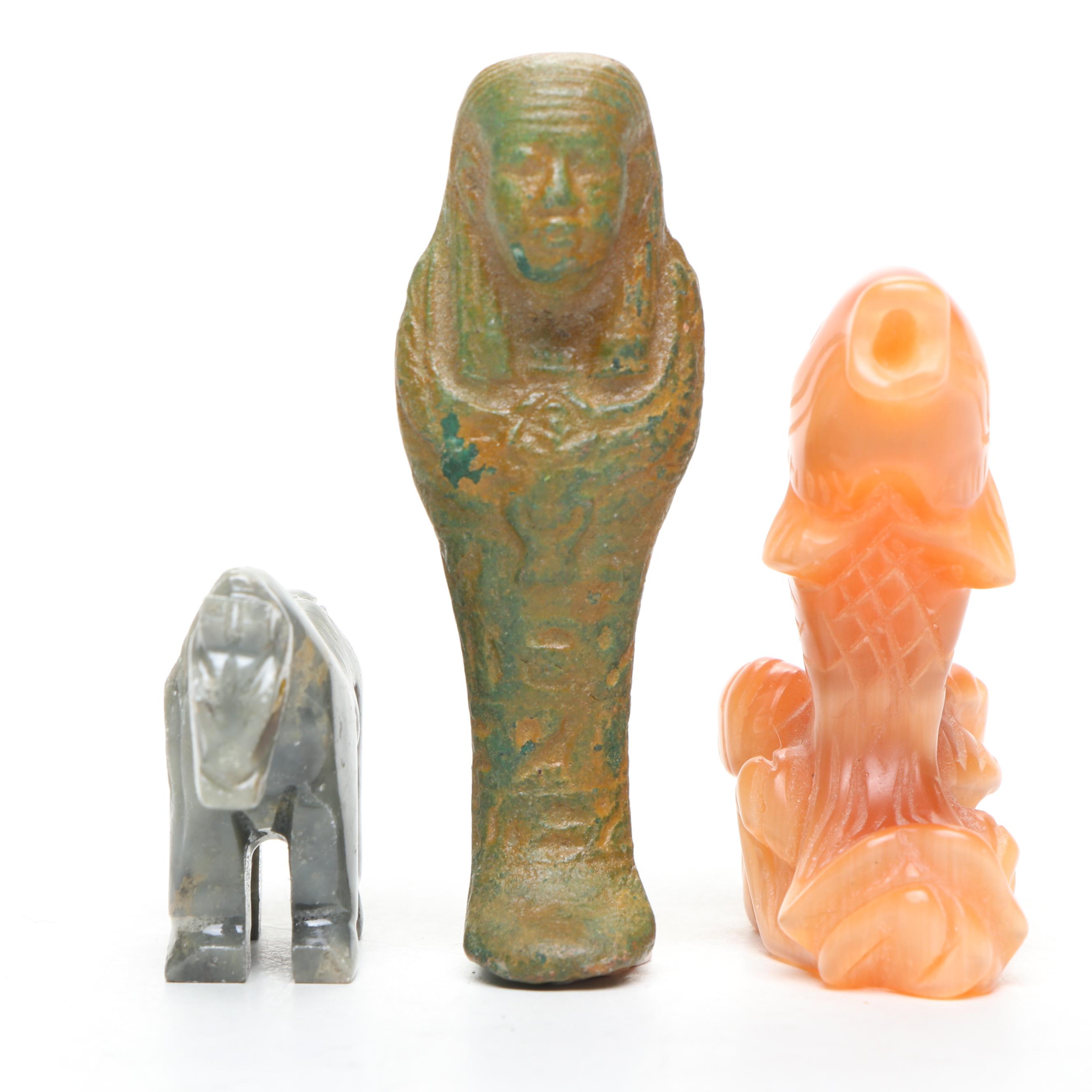 OzAboriginal Wood Decorative Box with Other Agate, Stone, and Wood Figures