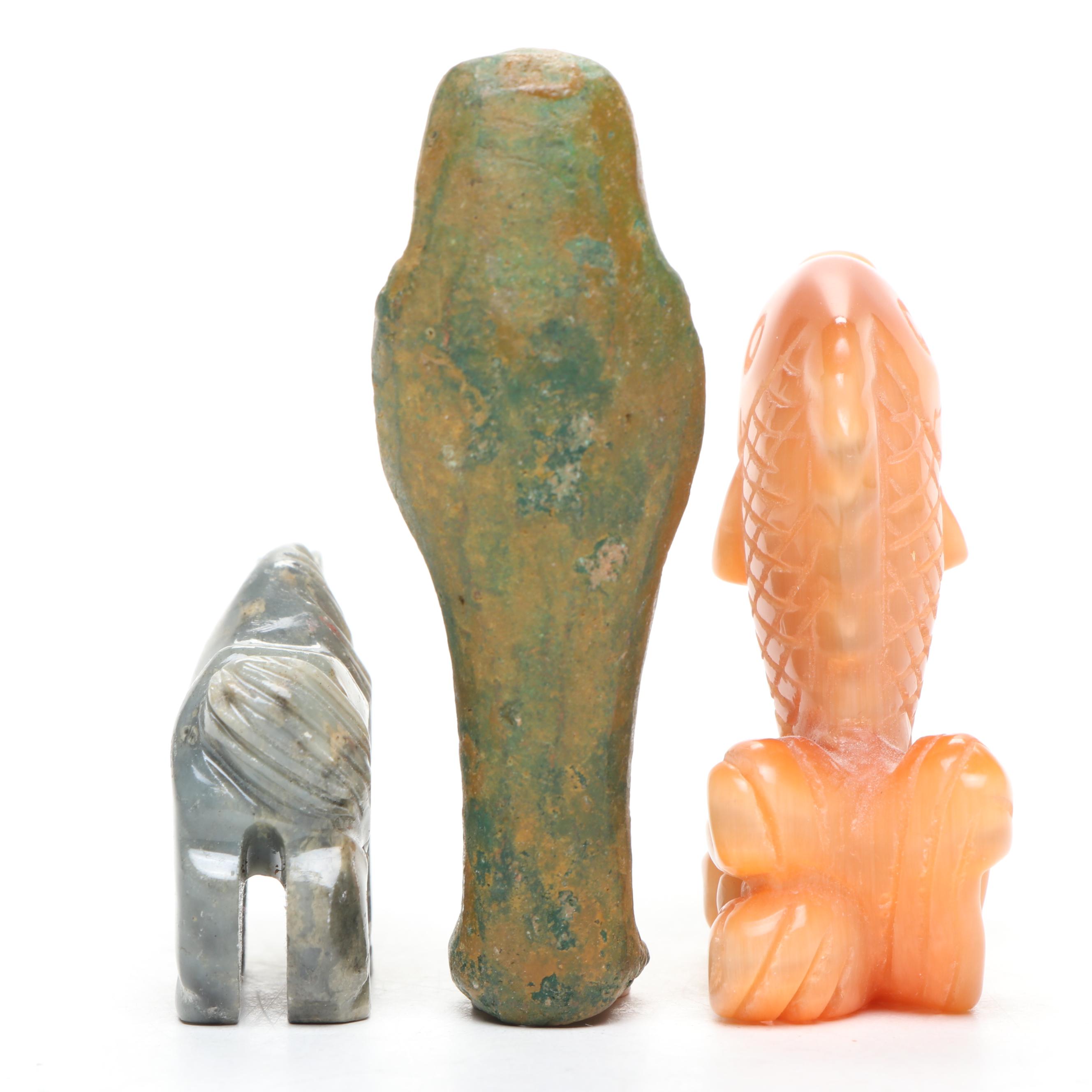 OzAboriginal Wood Decorative Box with Other Agate, Stone, and Wood Figures