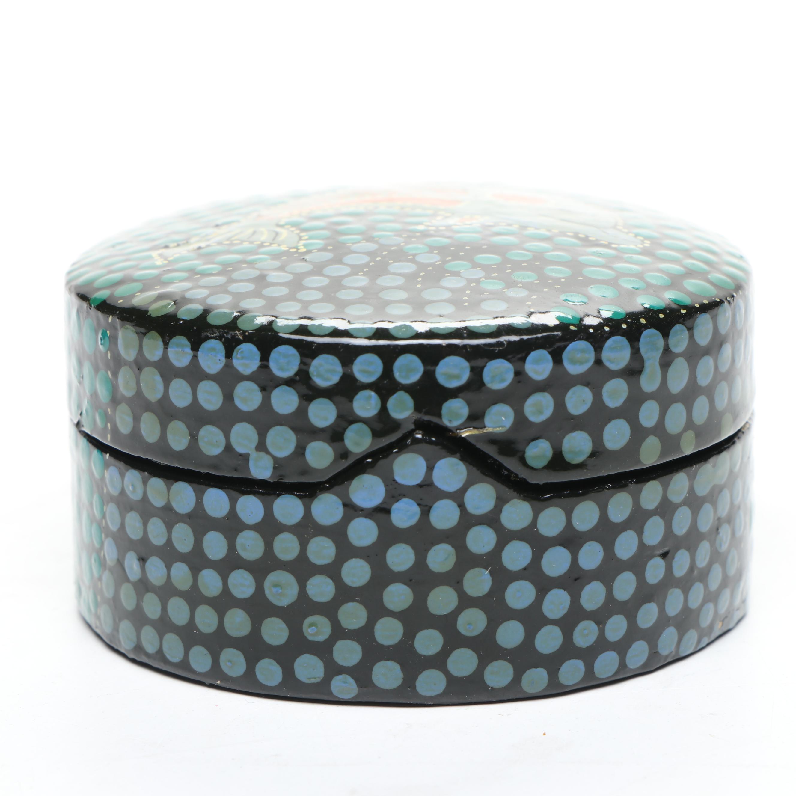 OzAboriginal Wood Decorative Box with Other Agate, Stone, and Wood Figures