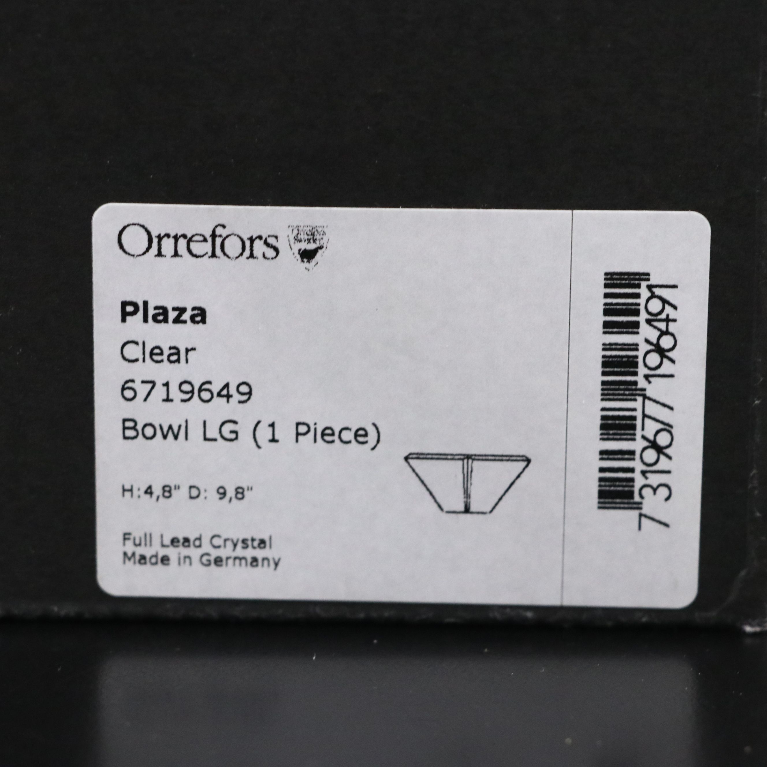 Orrefors "Plaza" Crystal Bowl