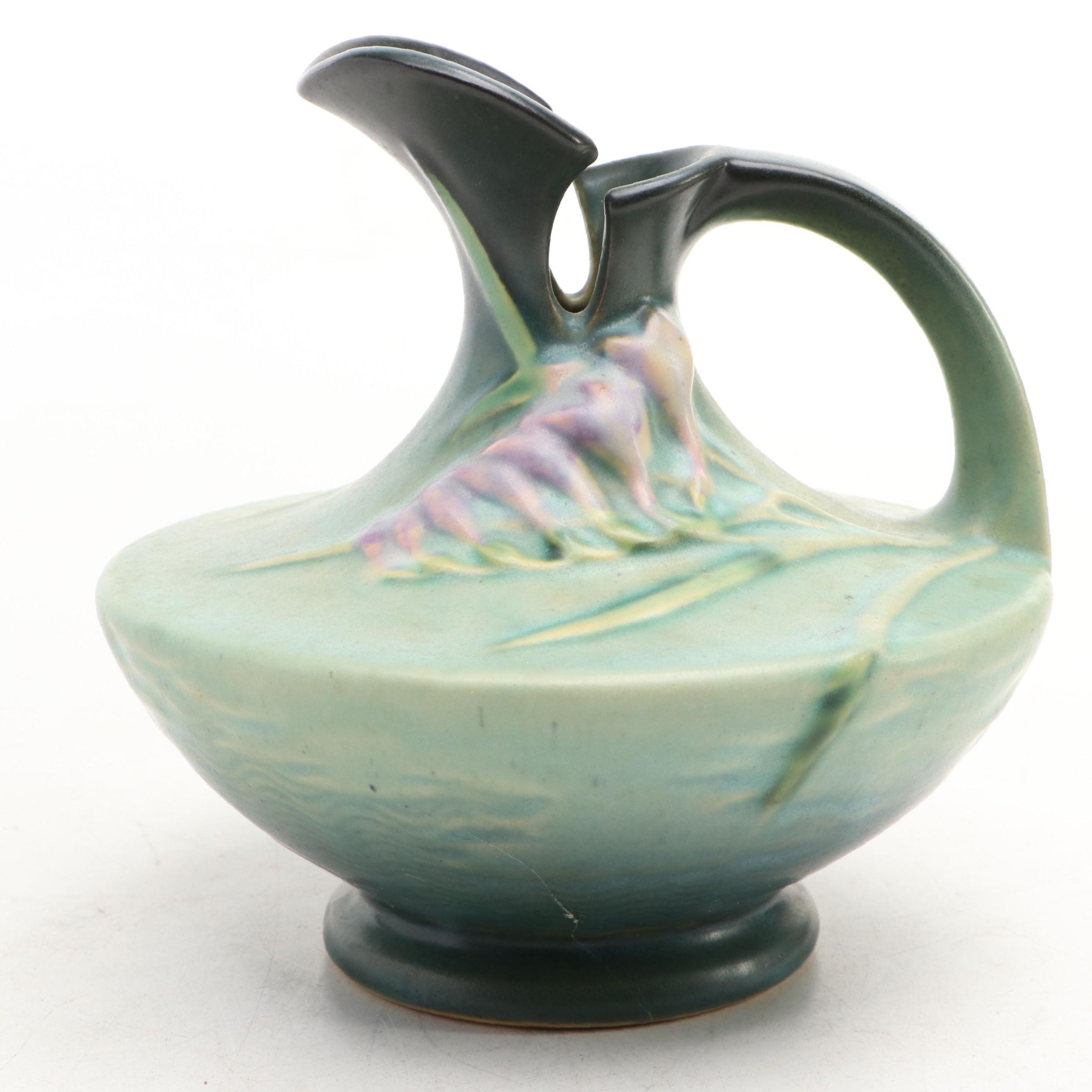 Roseville Pottery "Freesia Green" Ewer,  Mid-20th Century