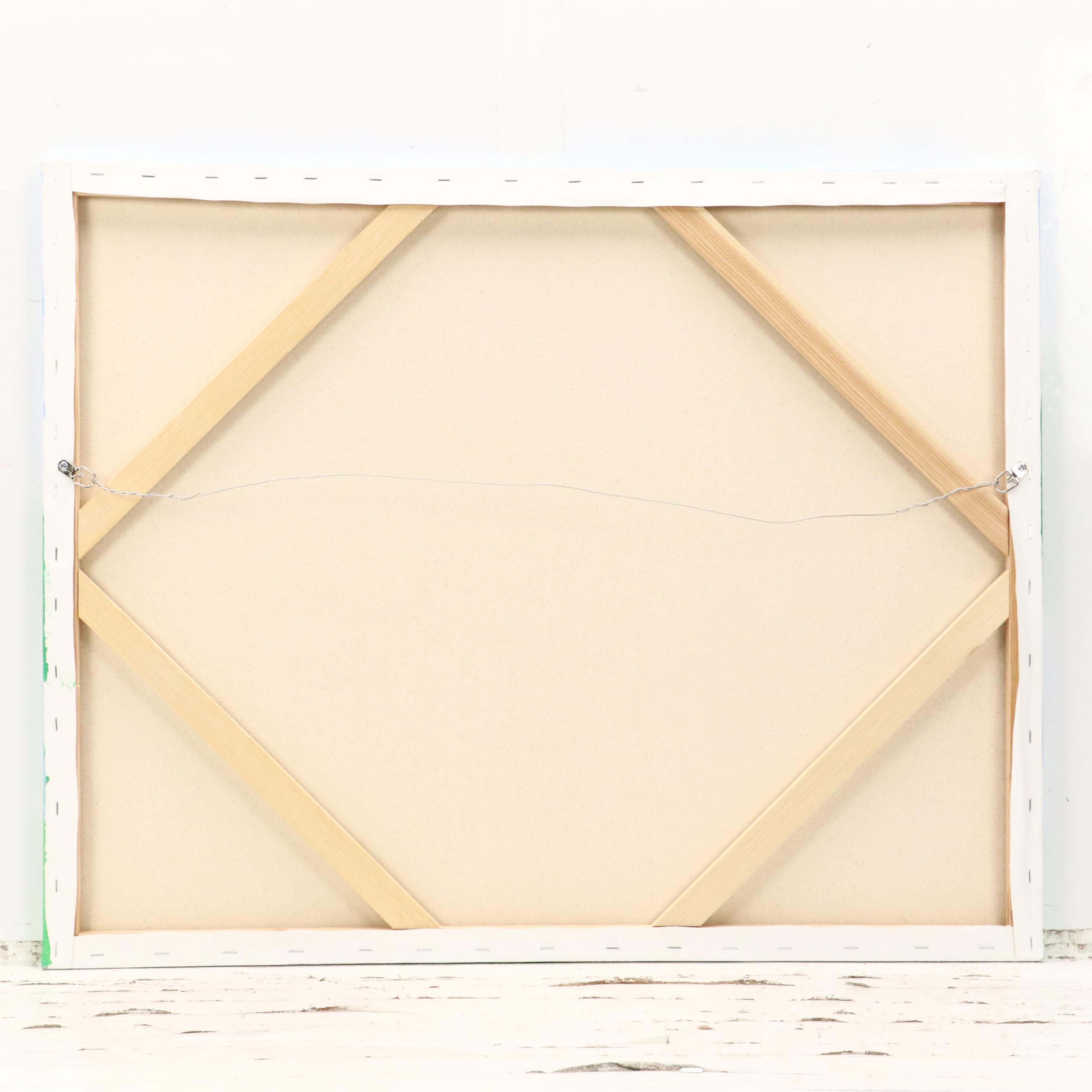 J. Popolin Stylized Coastal Landscape Acrylic Painting "Maine Daydream," 2025