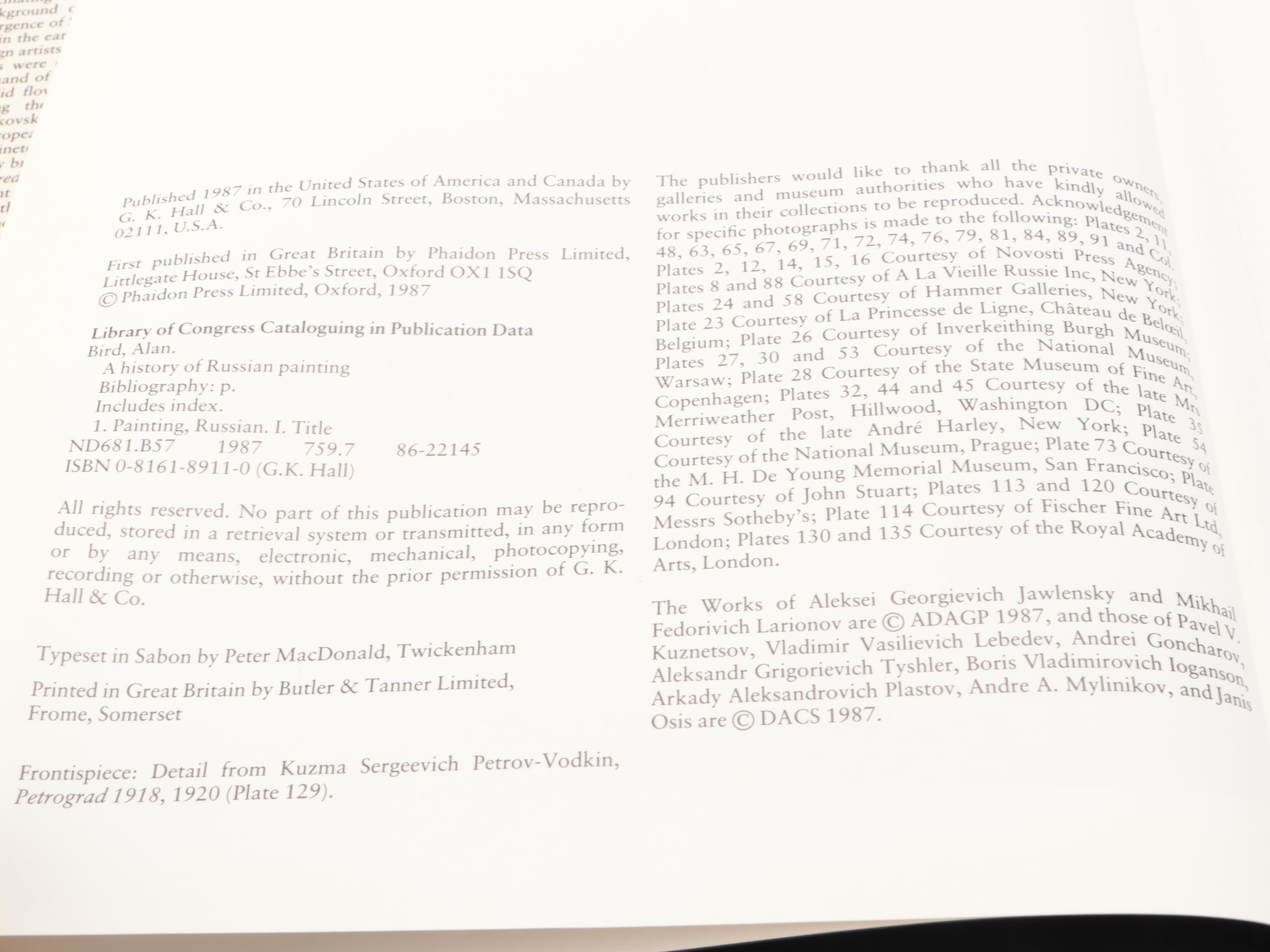 "A History of Russian Painting" by Alan Bird with Russian History and Art Books