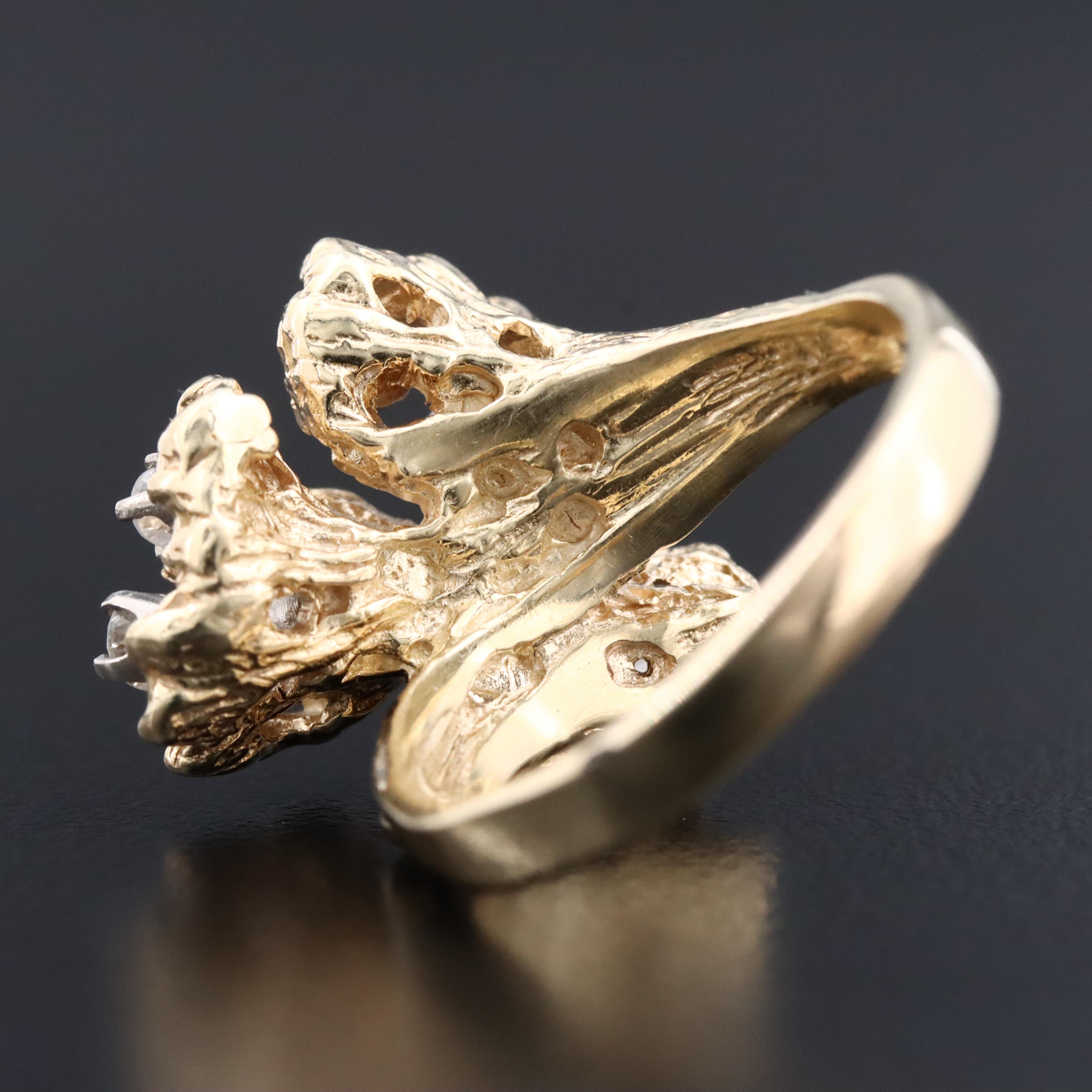 14K 0.88 CTW Diamond Biomorphic Ring