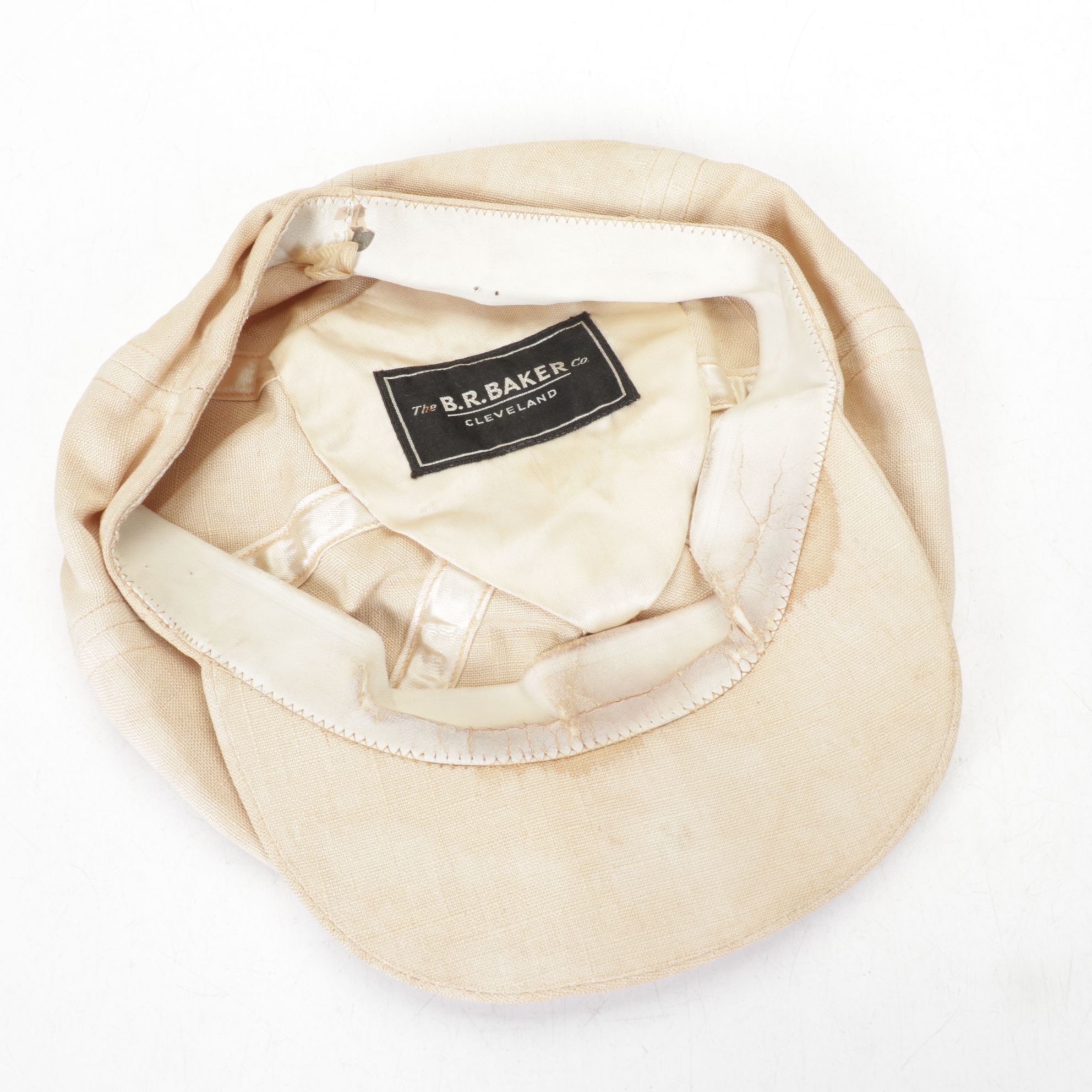 B.R. Baker Linen Newsboy Cap with Embellished Wide Brim Straw Hat