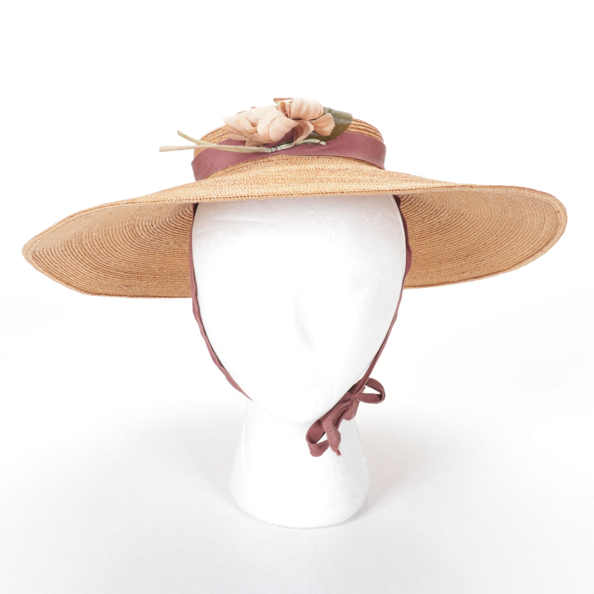 B.R. Baker Linen Newsboy Cap with Embellished Wide Brim Straw Hat