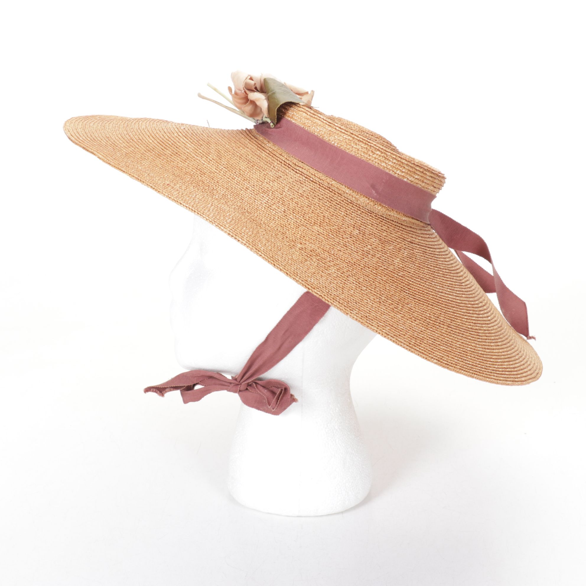 B.R. Baker Linen Newsboy Cap with Embellished Wide Brim Straw Hat