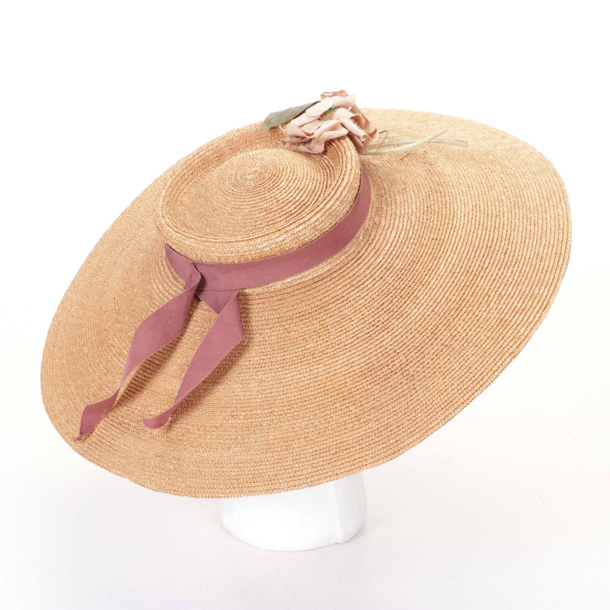 B.R. Baker Linen Newsboy Cap with Embellished Wide Brim Straw Hat