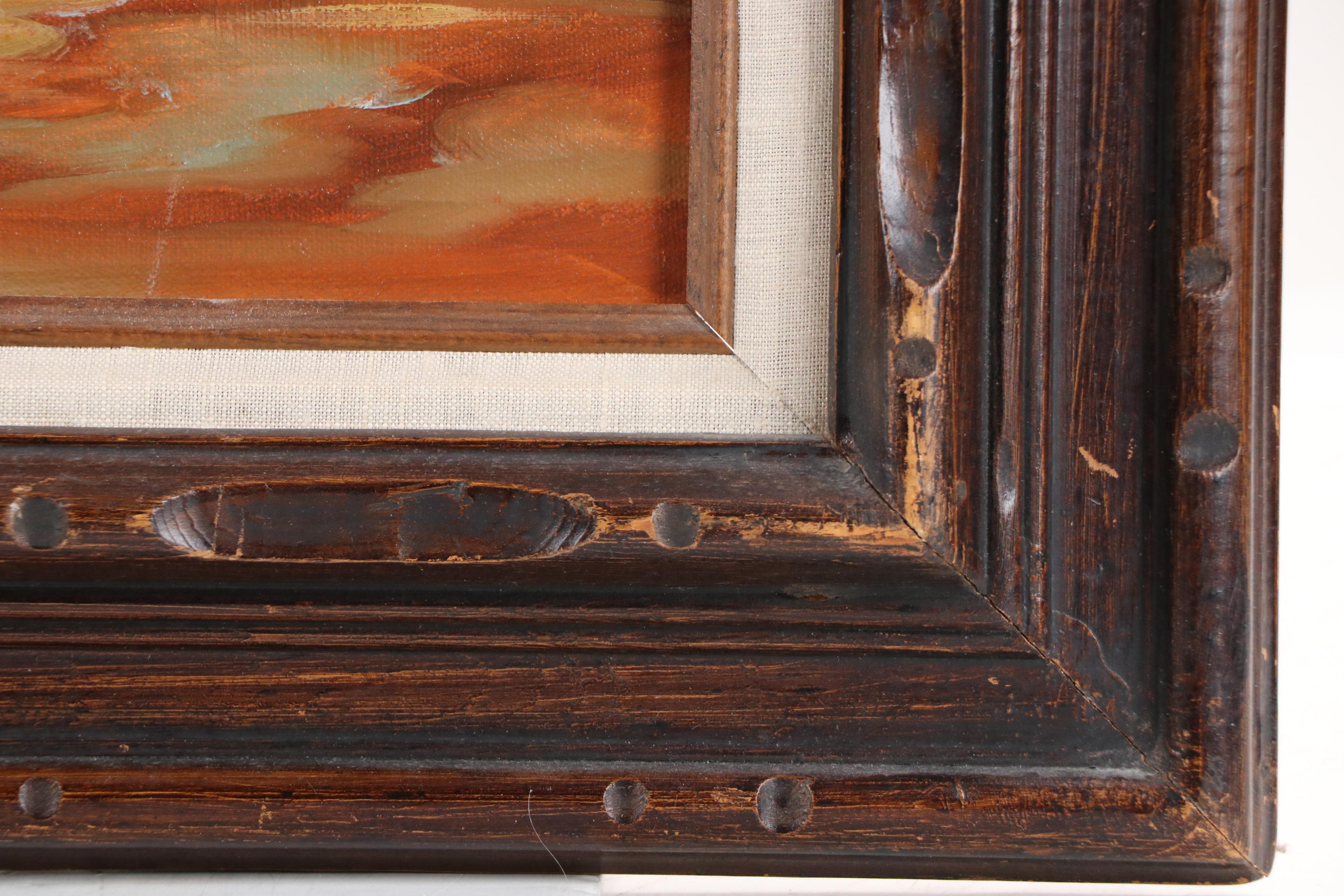 Mary Veiga Oil Painting of Sunset Seascape, 21st Century