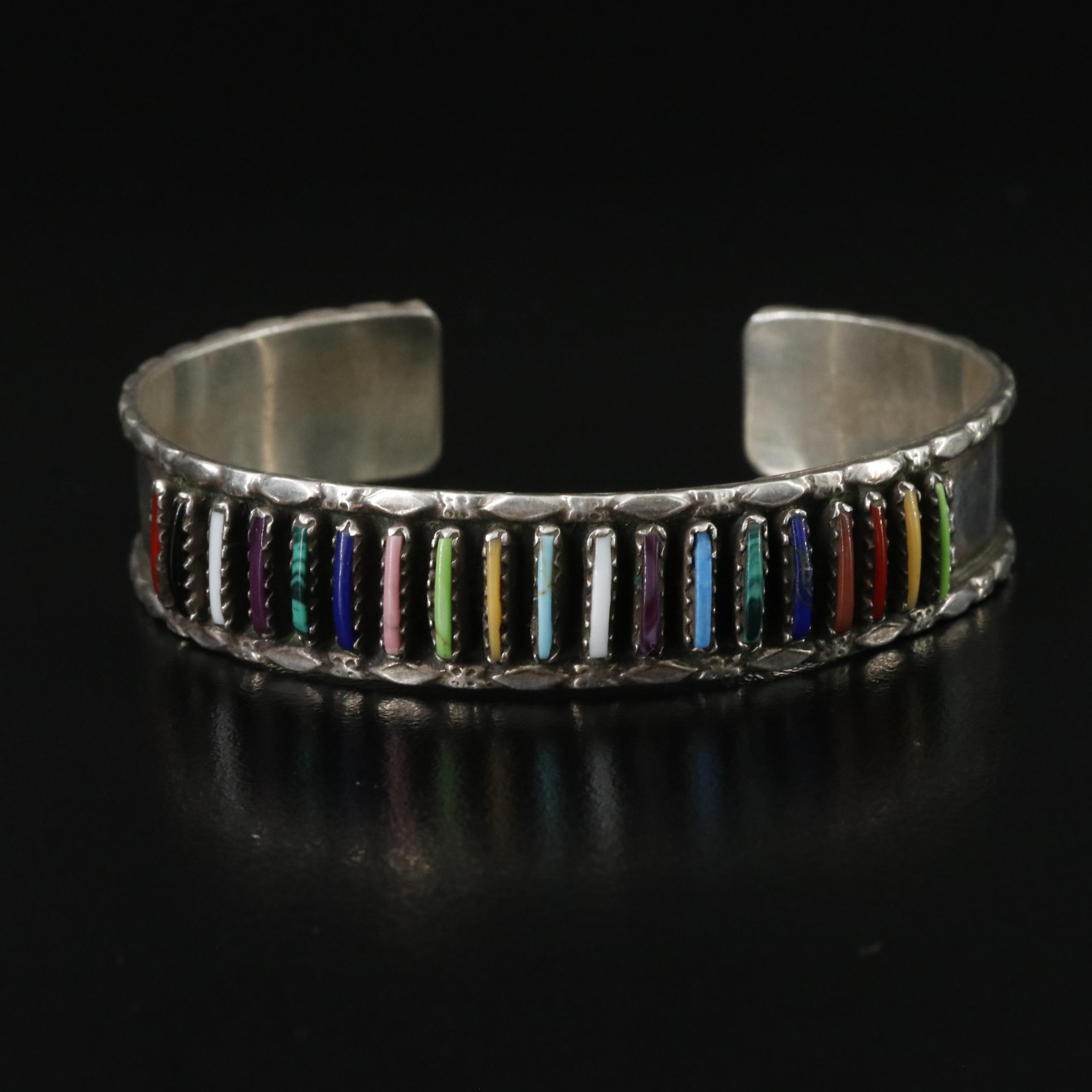 Southwestern Signed Sterling Cuff Bracelets Including Desert Rose Trading