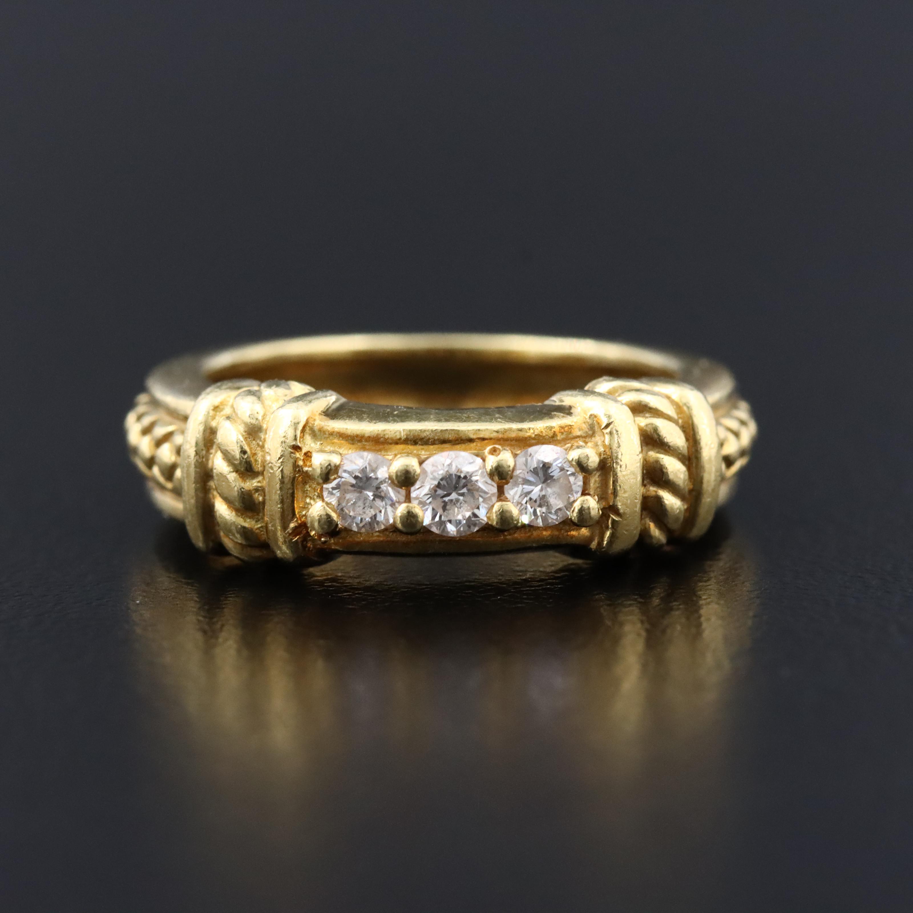 Judith Ripka 18K 0.18 CTW Diamond Ring