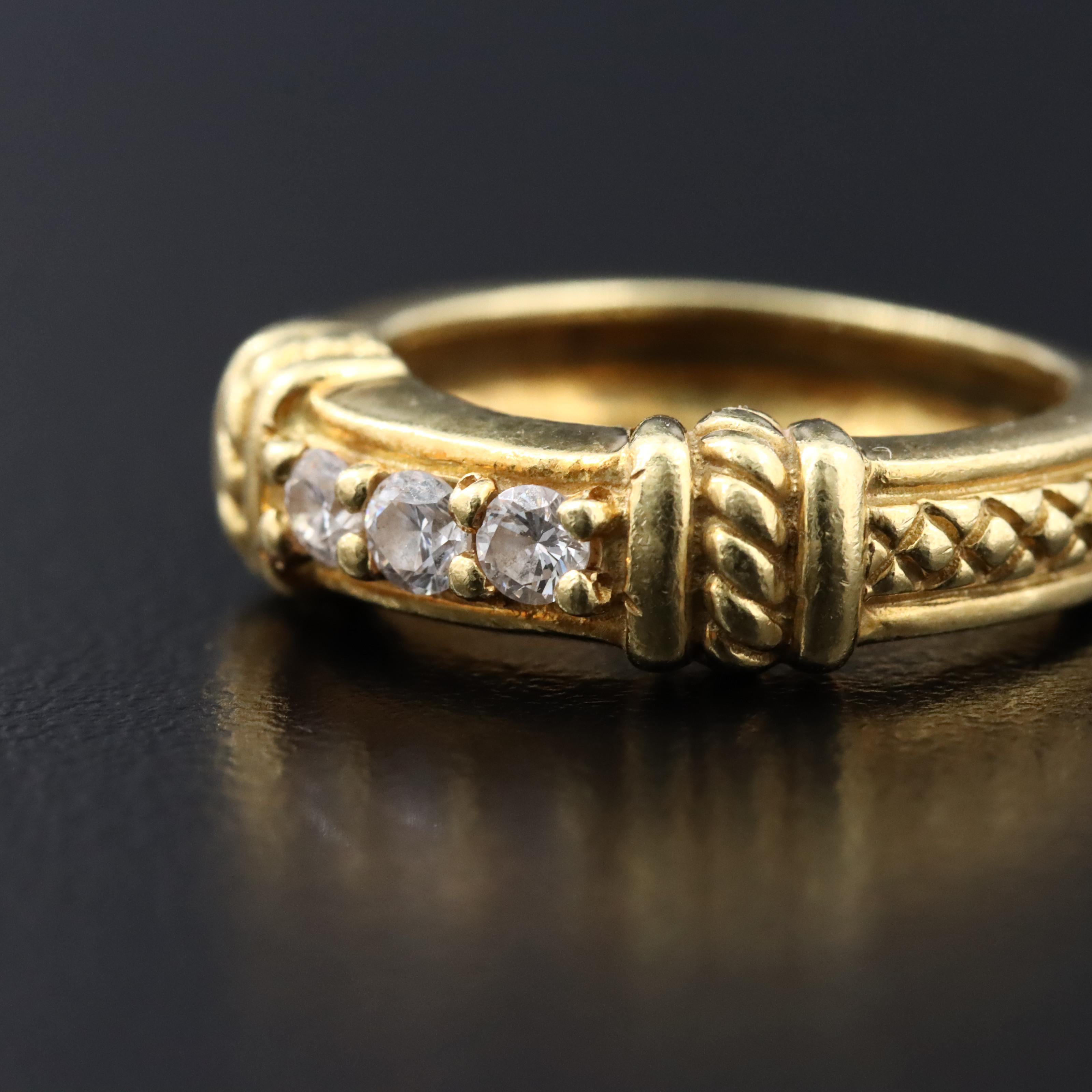 Judith Ripka 18K 0.18 CTW Diamond Ring