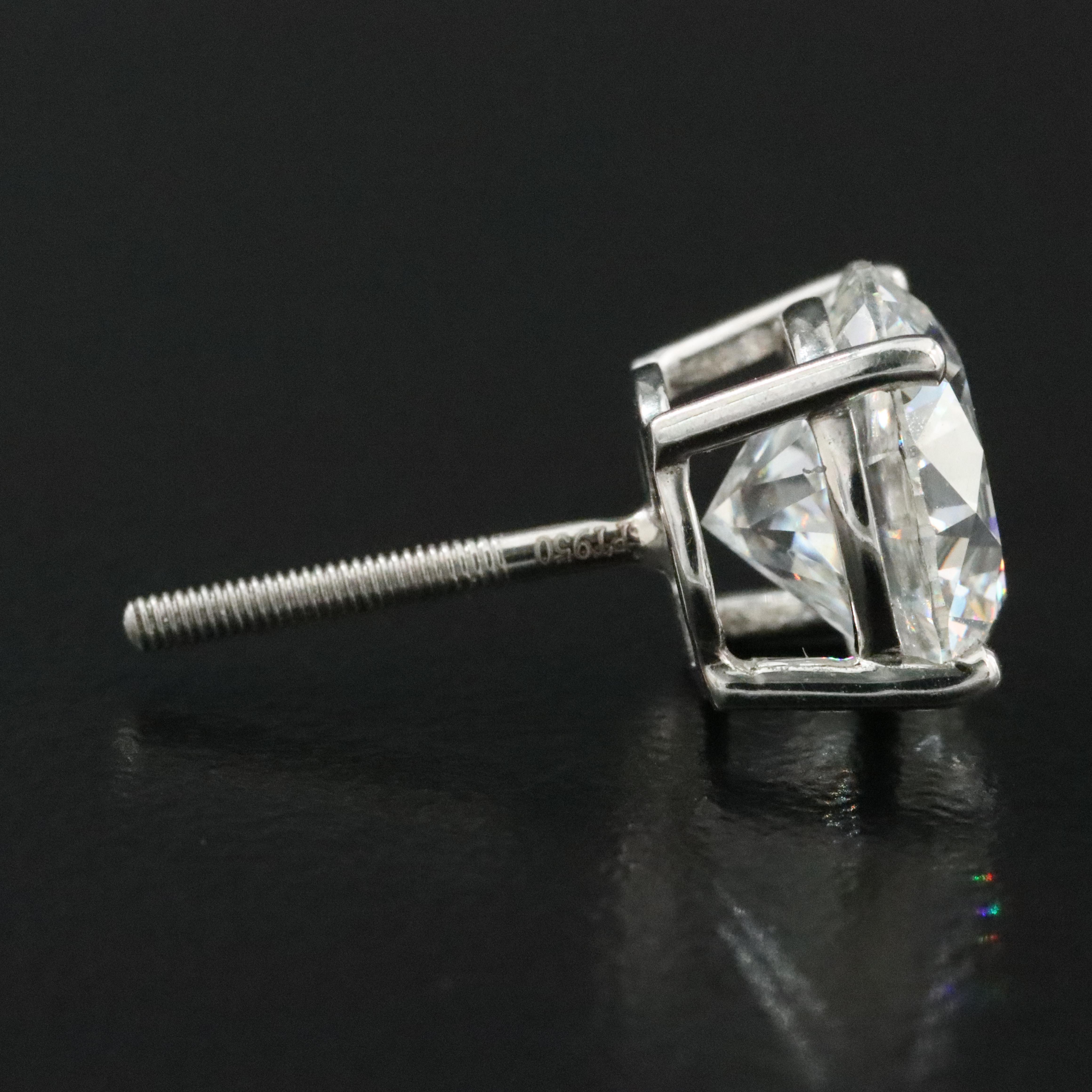 Platinum 5.29 CTW Lab Grown Diamond Stud Earrings with IGI Report