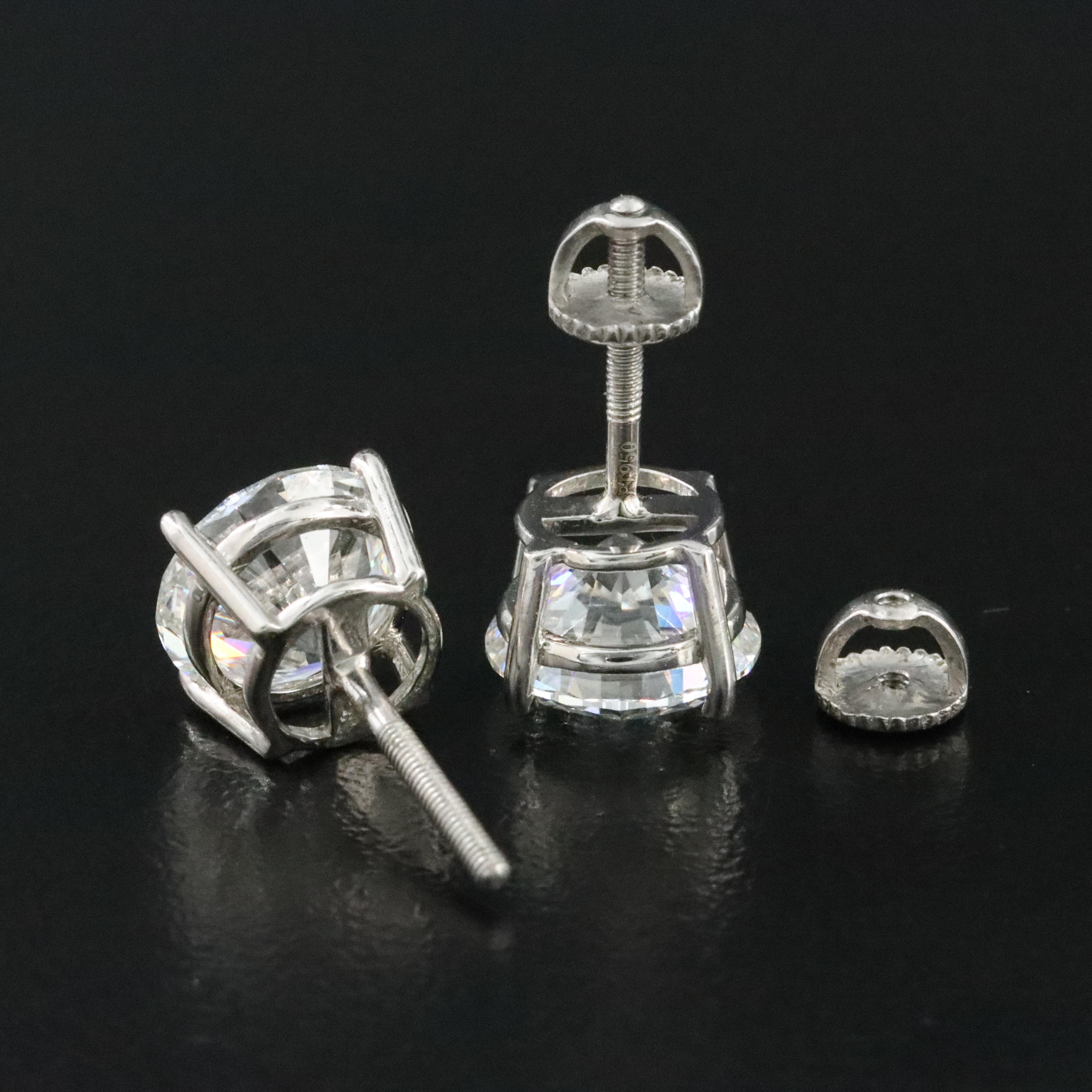 Platinum 5.29 CTW Lab Grown Diamond Stud Earrings with IGI Report