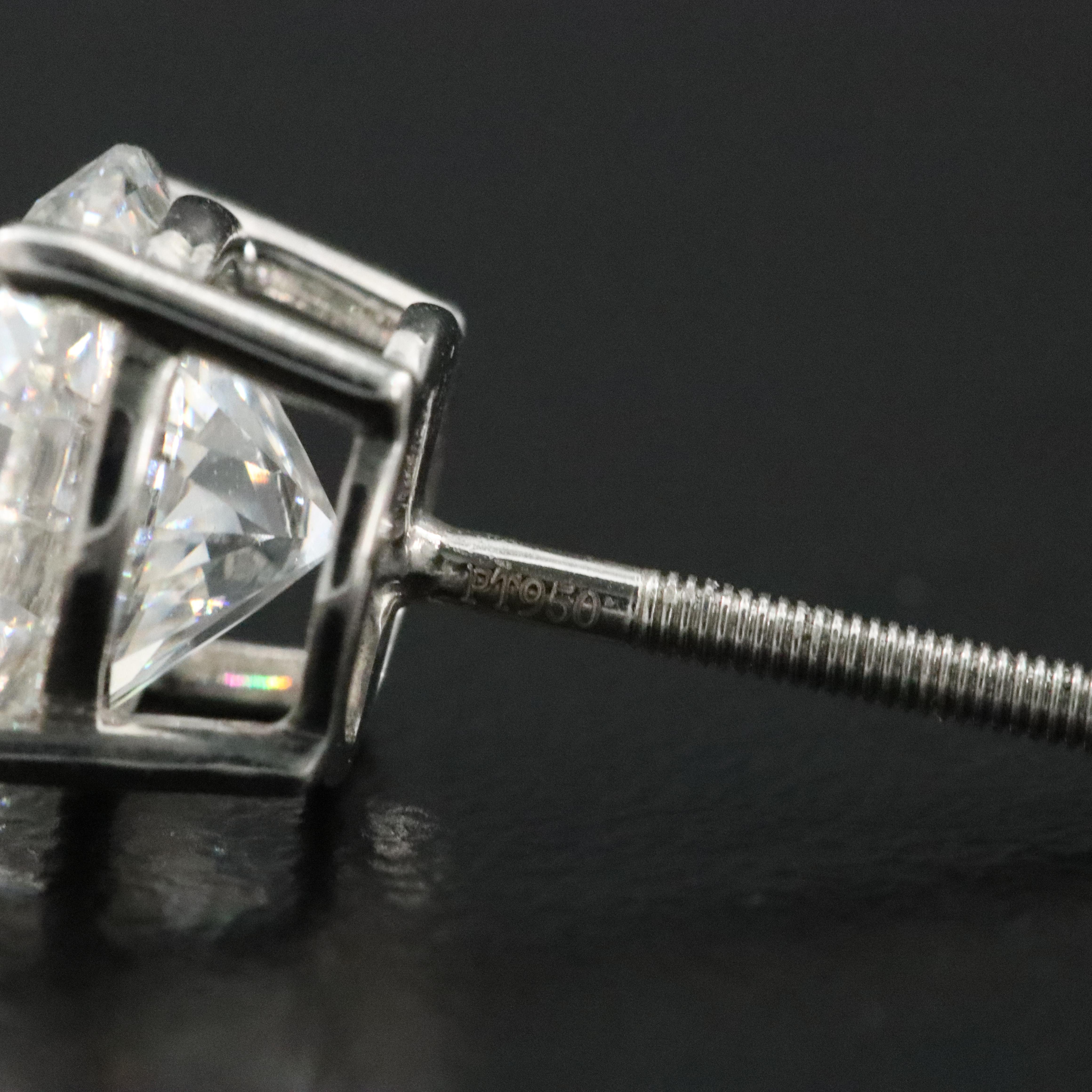 Platinum 5.29 CTW Lab Grown Diamond Stud Earrings with IGI Report