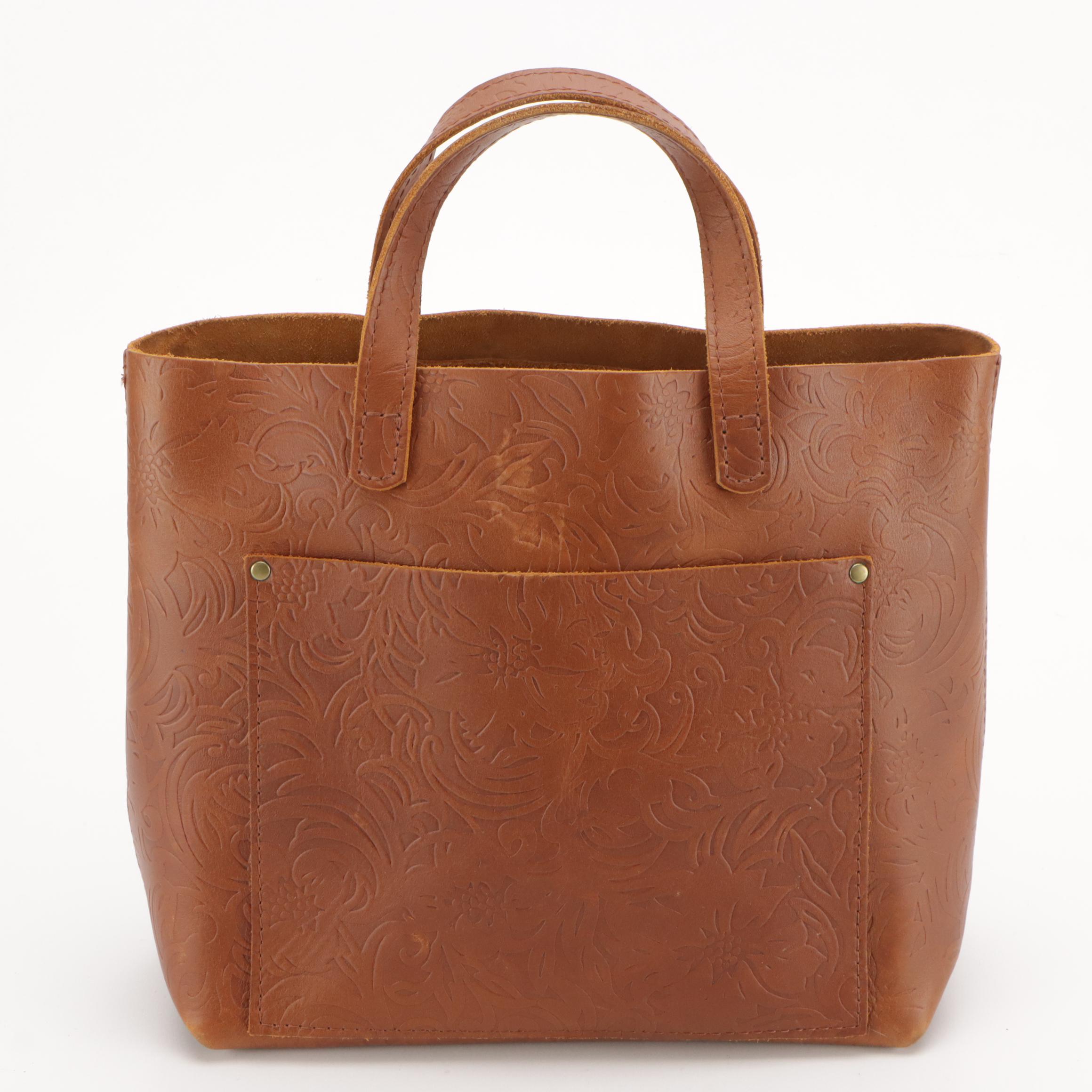 Frye Top Zip Messenger Crossbody Bag and Portland Tooled Leather Two-Way Tote
