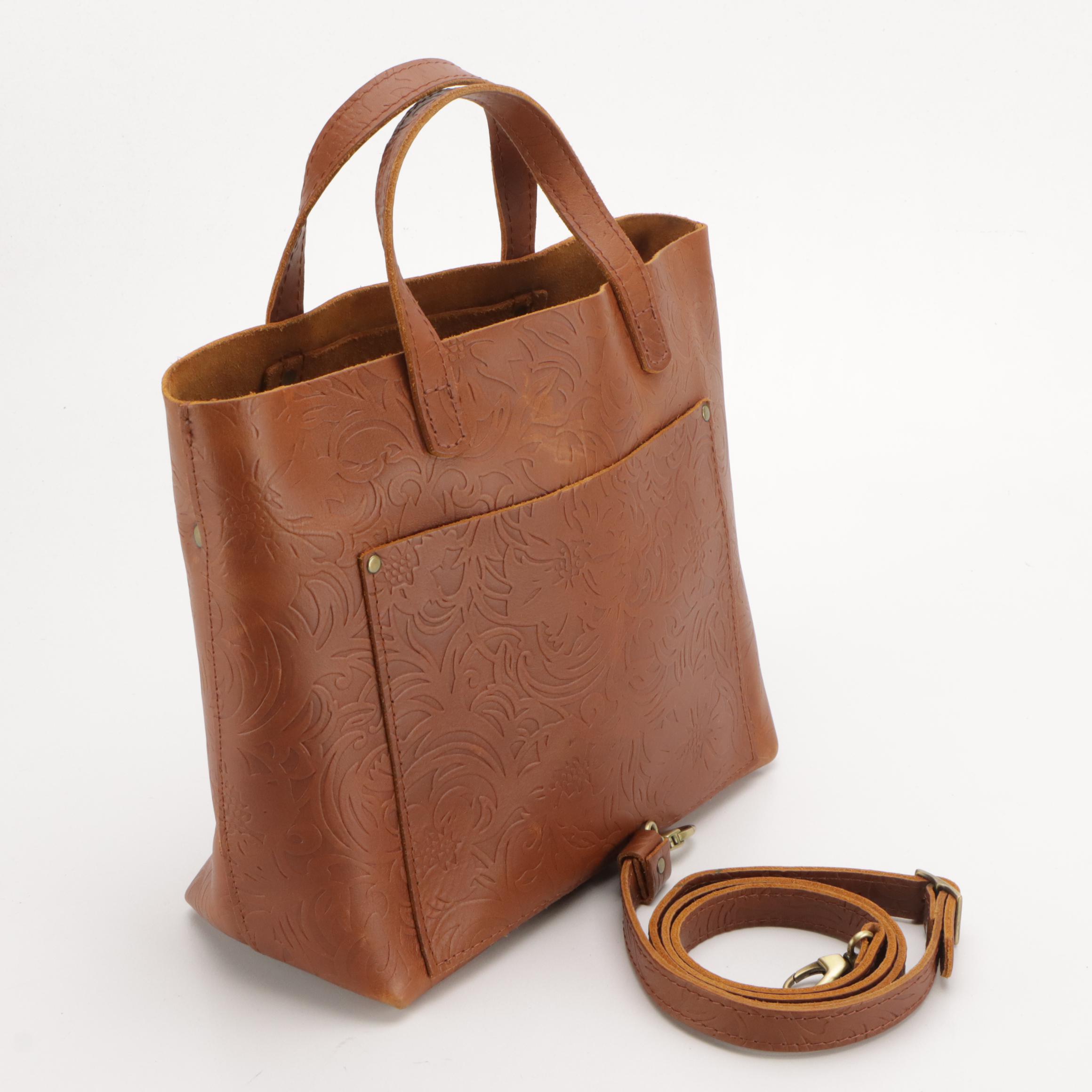 Frye Top Zip Messenger Crossbody Bag and Portland Tooled Leather Two-Way Tote