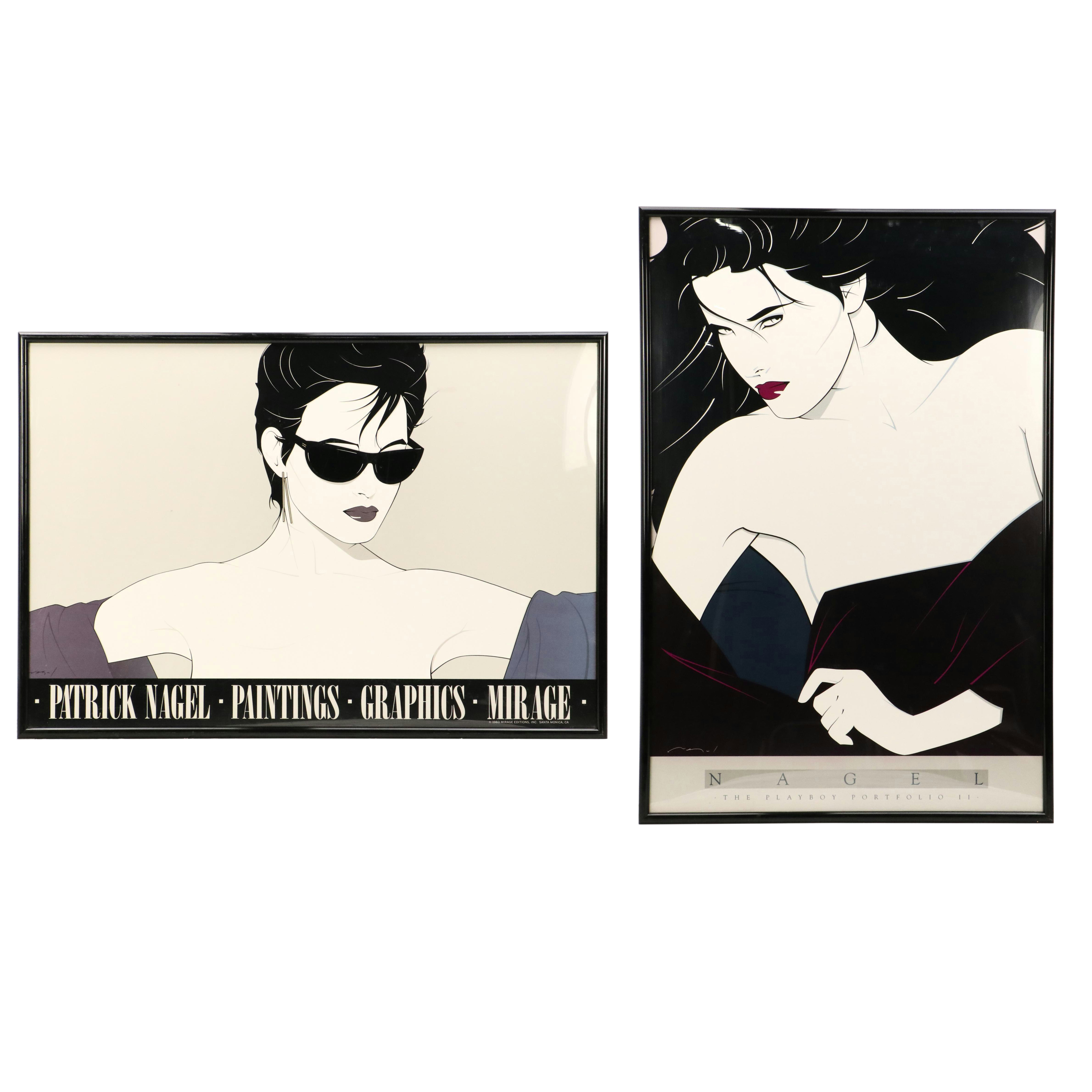 Serigraphs After Patrick Nagel "Sunglasses" and "The Playboy Porfolio II," 1980s