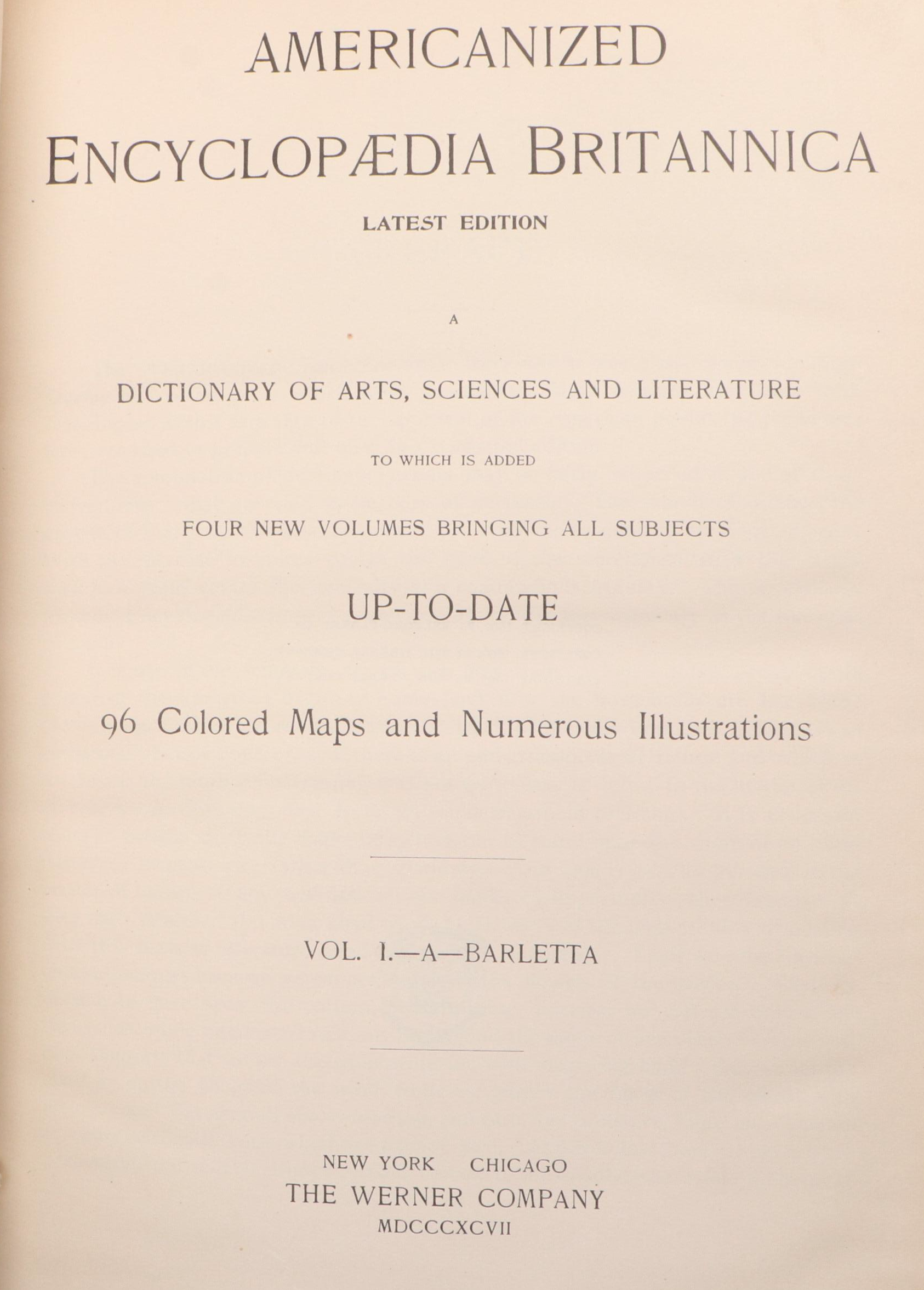 "Americanized Encyclopædia Britannica" Near Complete Set, Late 19th Century