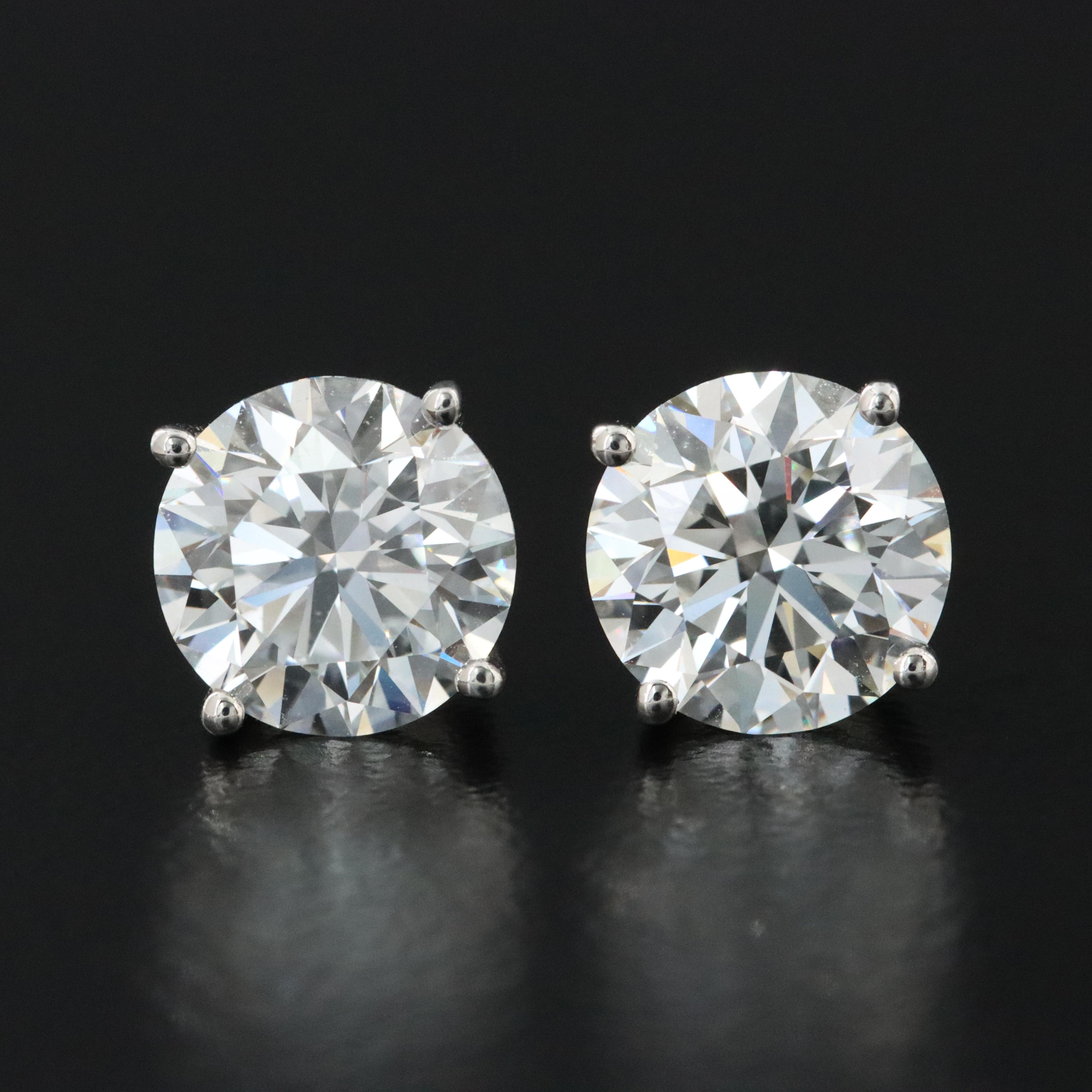 Platinum 3.54 CTW Lab Grown Diamond Stud Earrings with IGI Reports