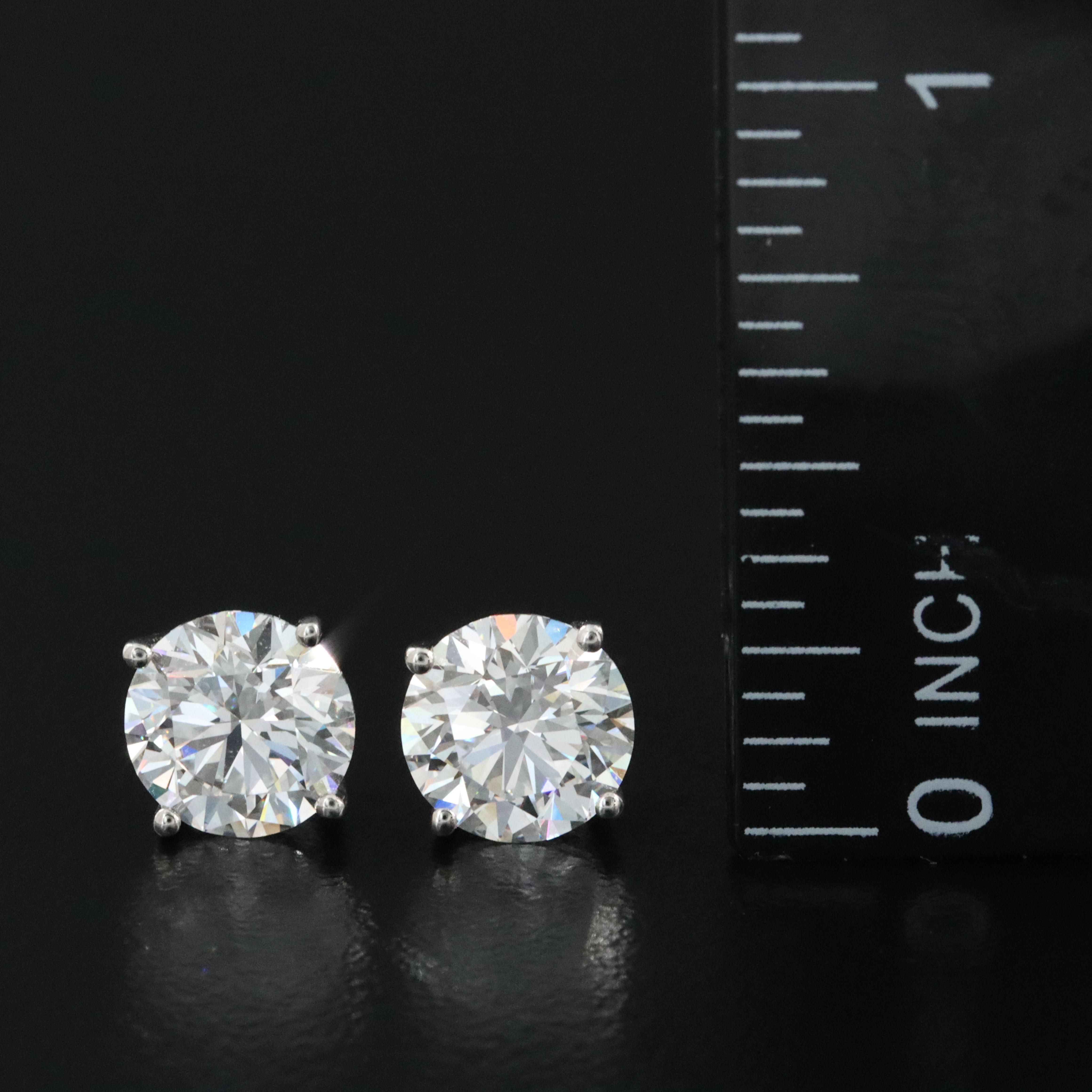 Platinum 3.54 CTW Lab Grown Diamond Stud Earrings with IGI Reports