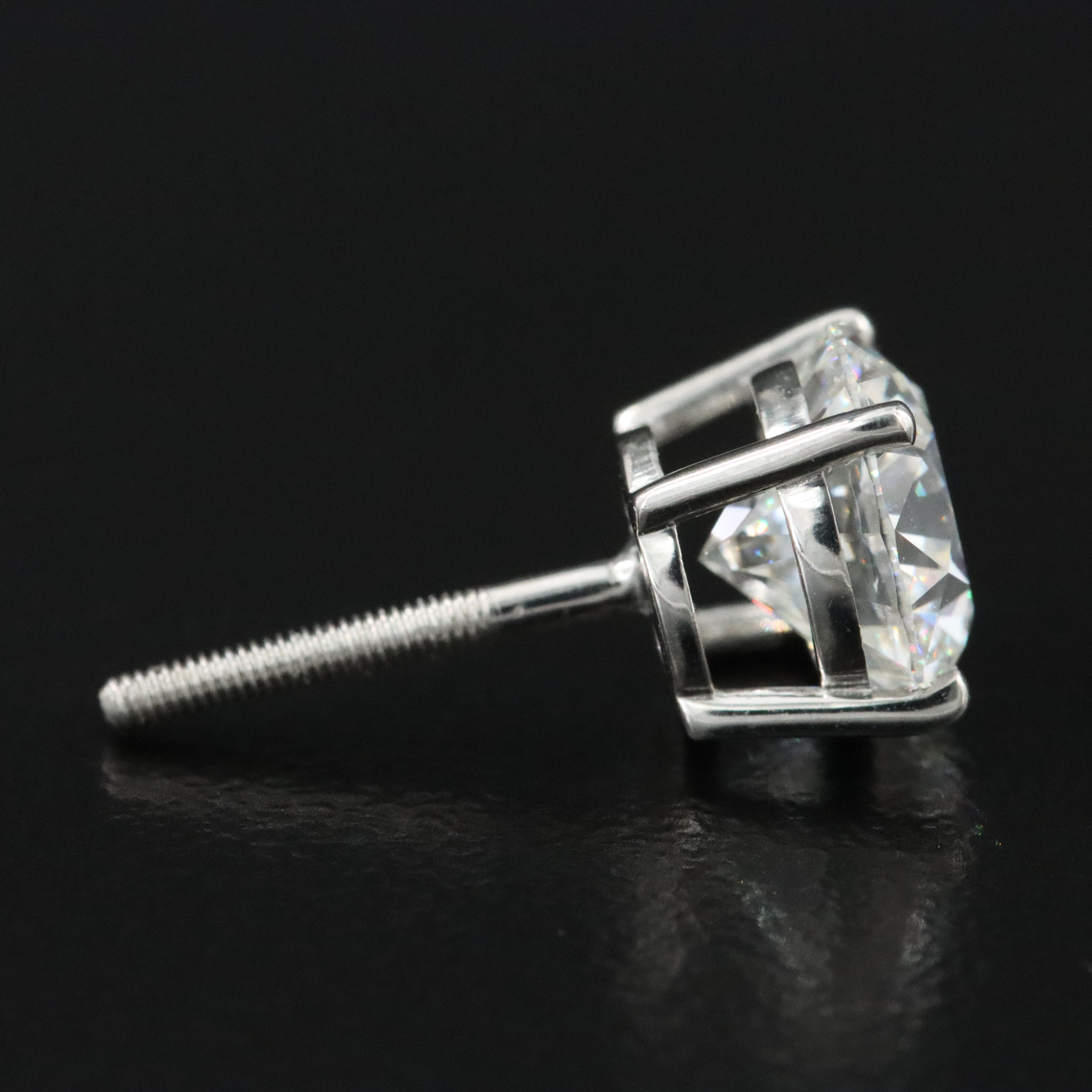 Platinum 3.54 CTW Lab Grown Diamond Stud Earrings with IGI Reports