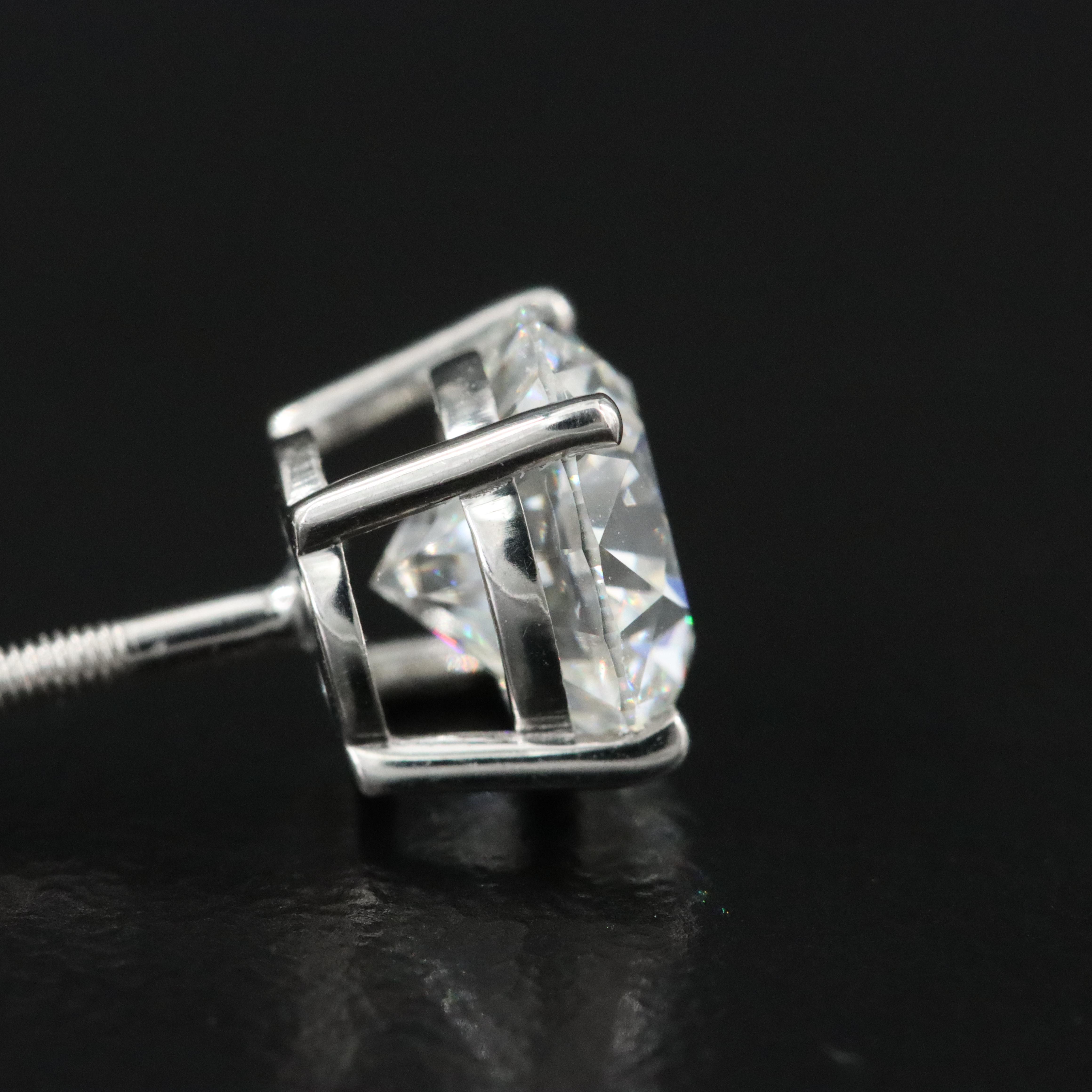 Platinum 3.54 CTW Lab Grown Diamond Stud Earrings with IGI Reports