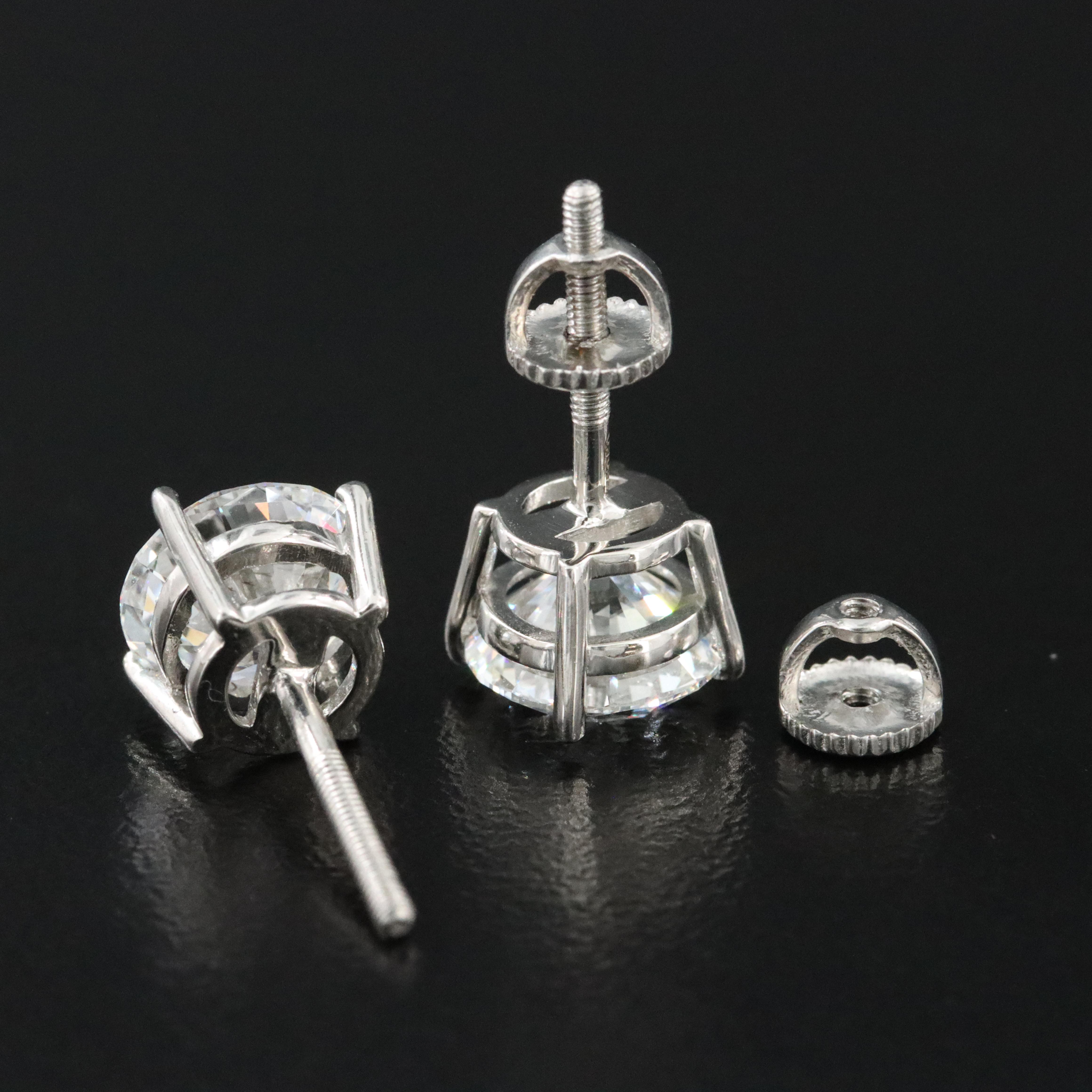 Platinum 3.54 CTW Lab Grown Diamond Stud Earrings with IGI Reports
