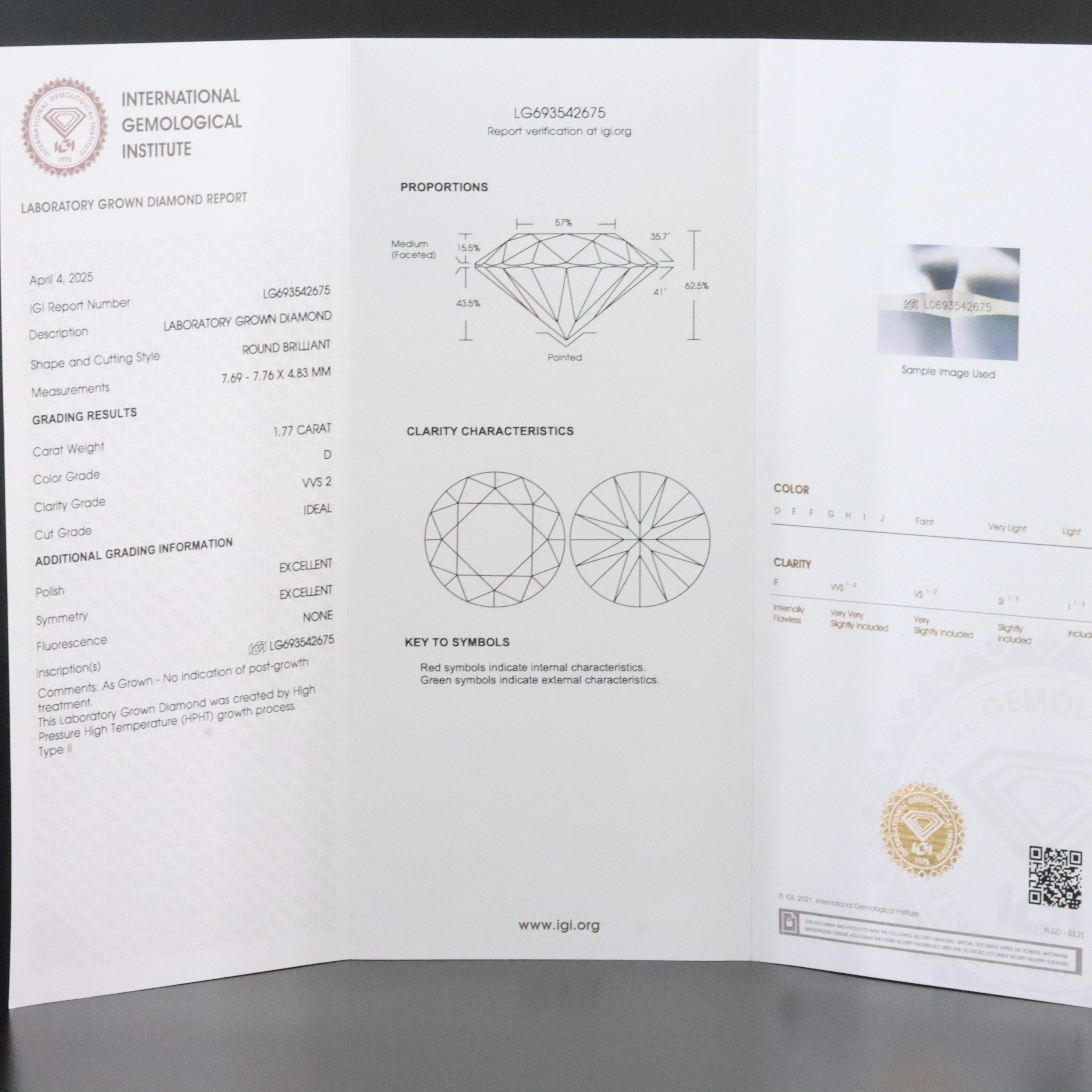 Platinum 3.54 CTW Lab Grown Diamond Stud Earrings with IGI Reports