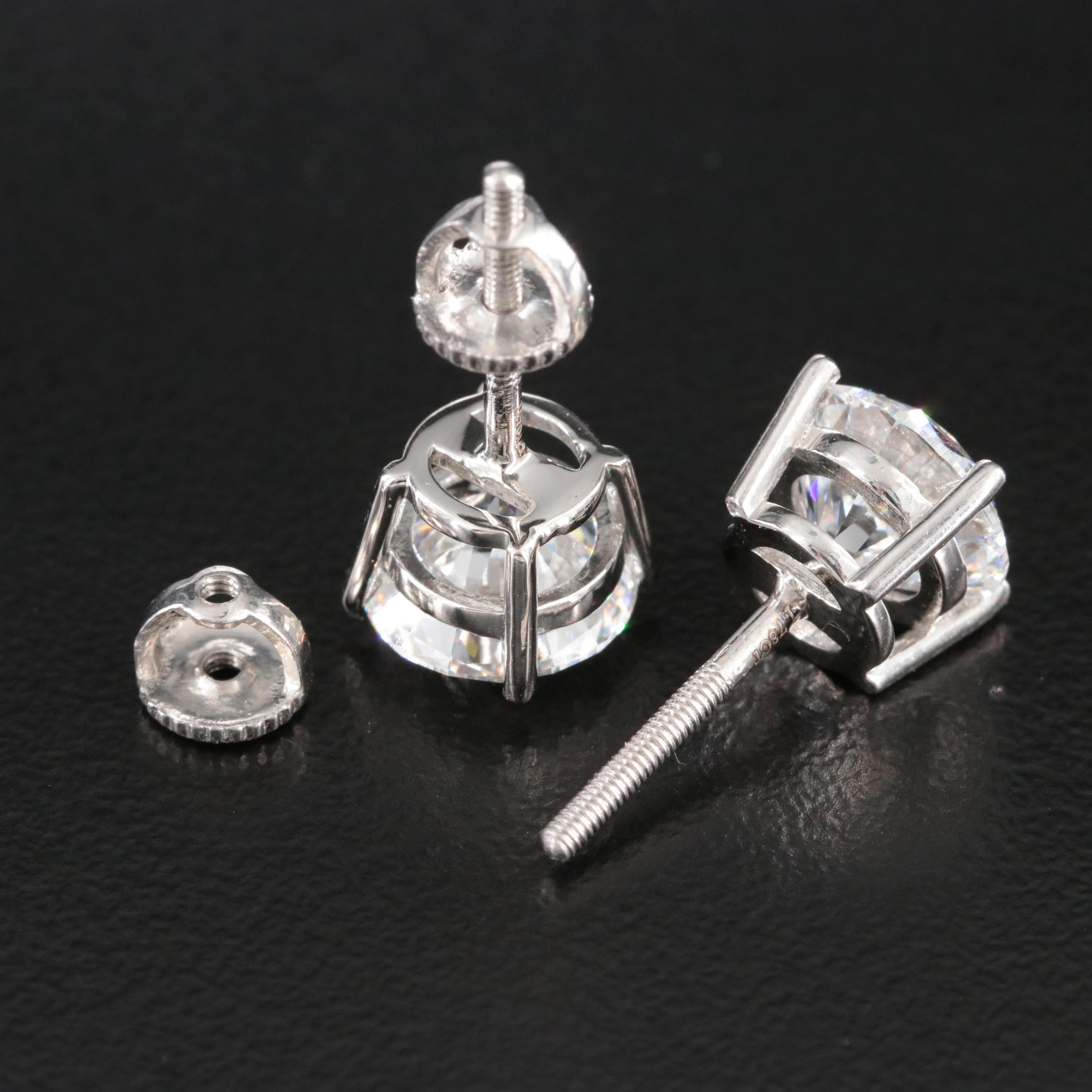 Platinum 3.56 CTW Lab Grown Diamond Stud Earrings with IGI Reports