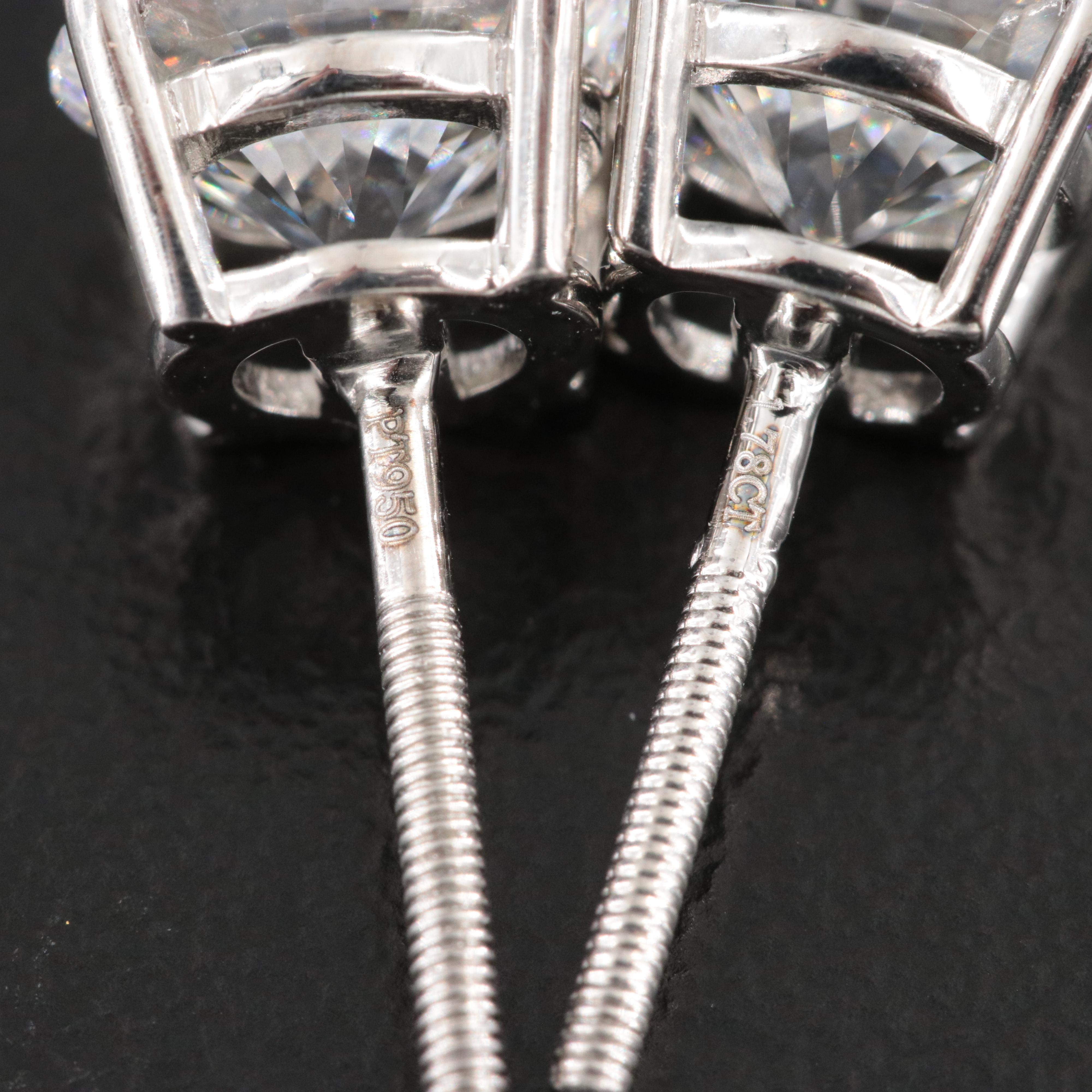 Platinum 3.56 CTW Lab Grown Diamond Stud Earrings with IGI Reports