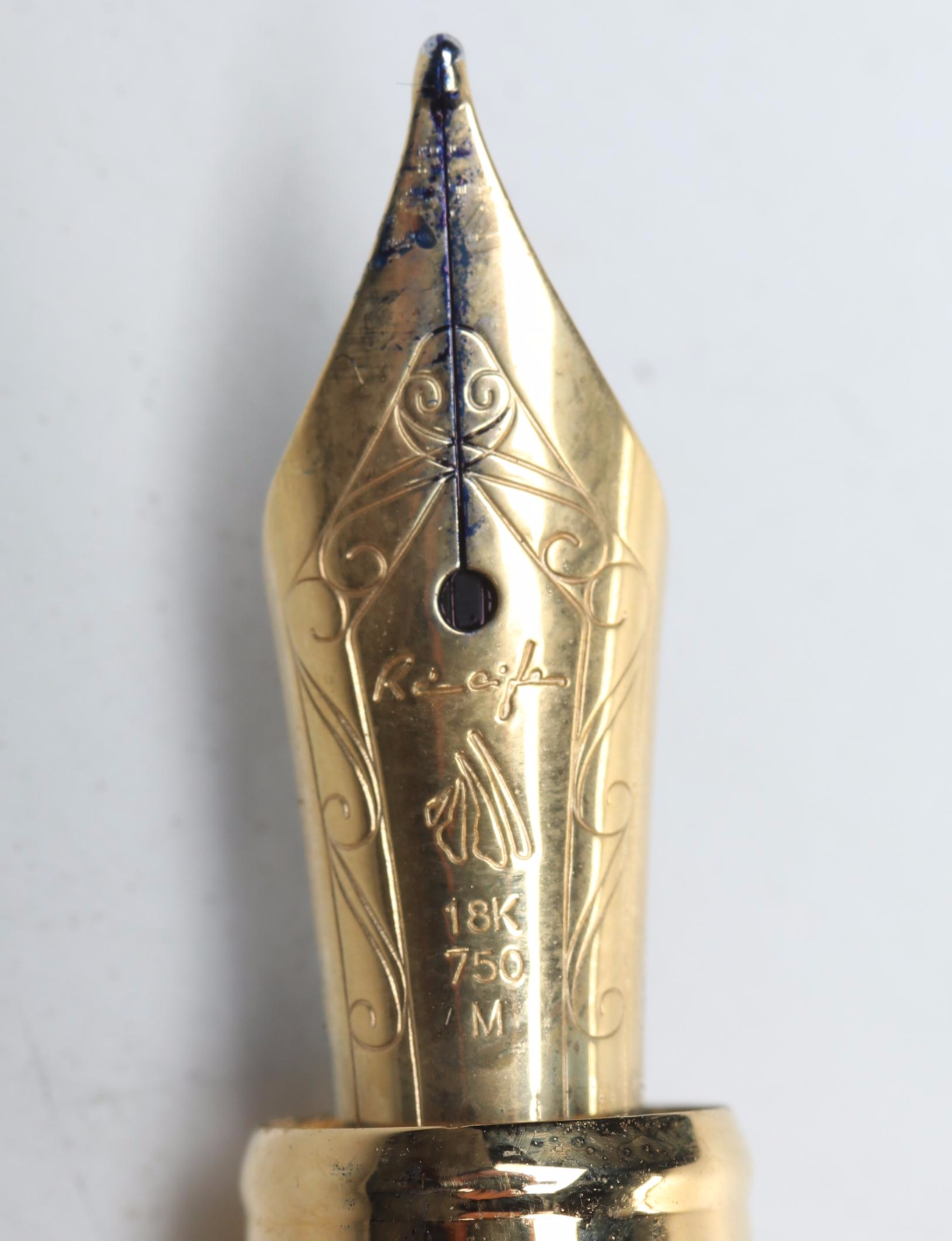 Movado Black Resin and 18K Gold Fountain Pens