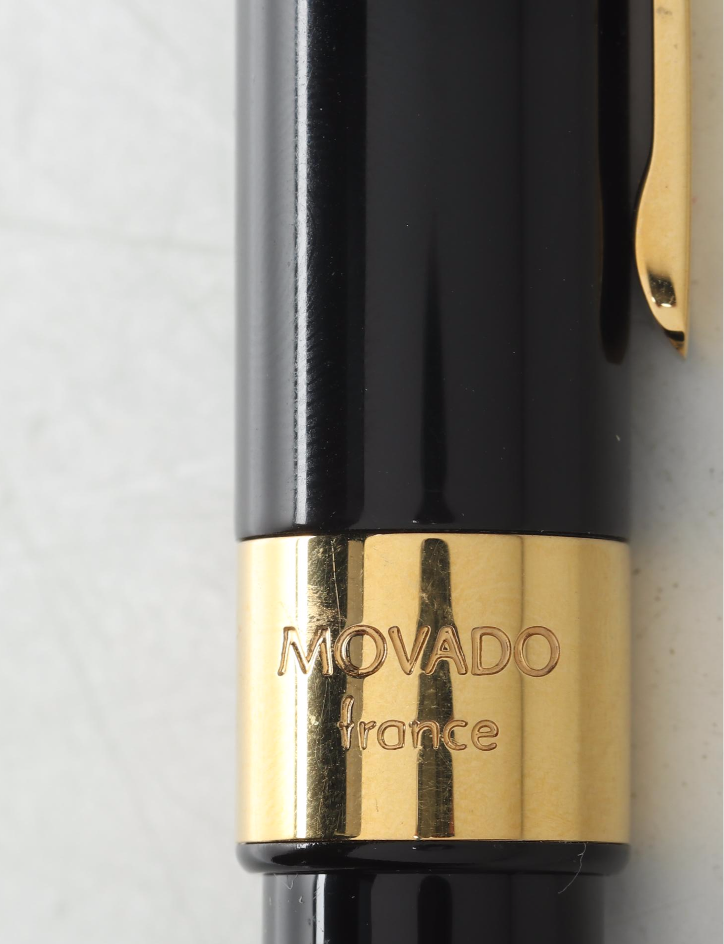 Movado Black Resin and 18K Gold Fountain Pens