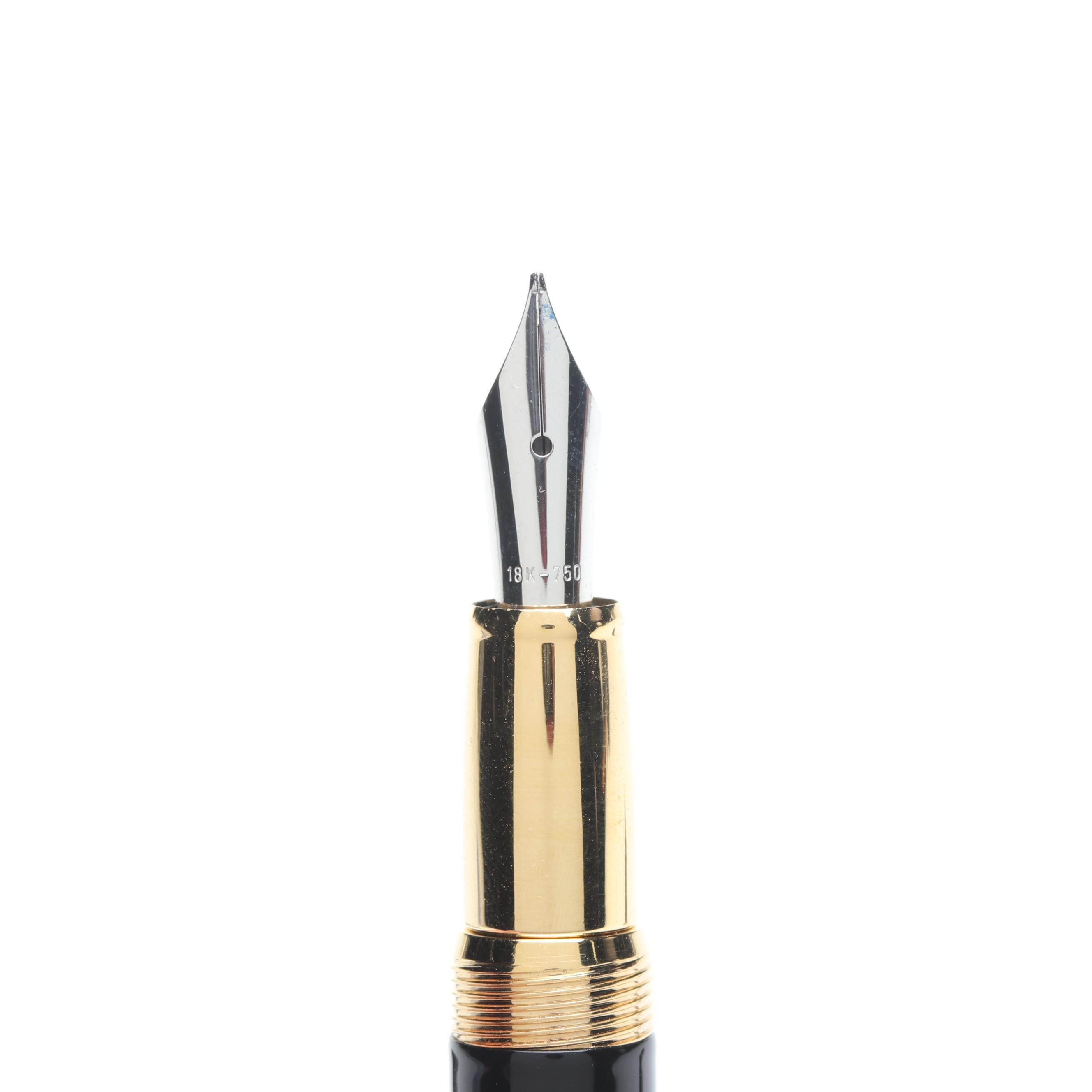 Movado Black Resin and 18K Gold Fountain Pens
