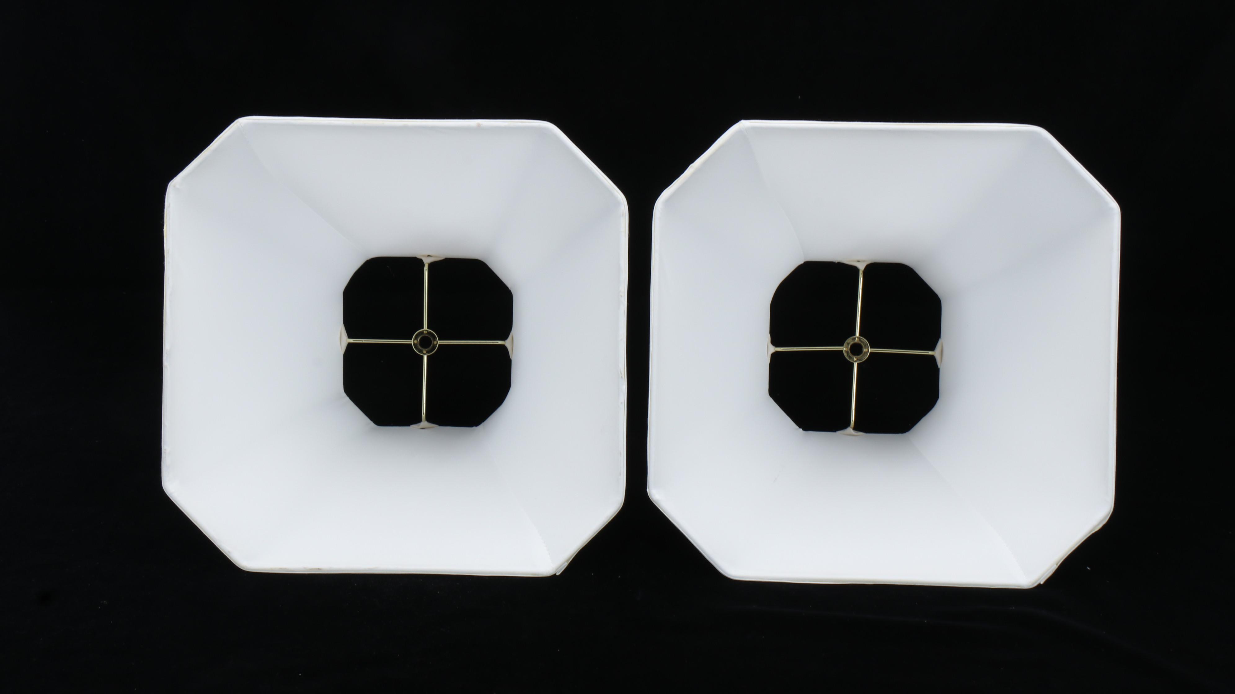 Spode "Italian" Ceramic and Brass Table Lamps with Fabric Shades