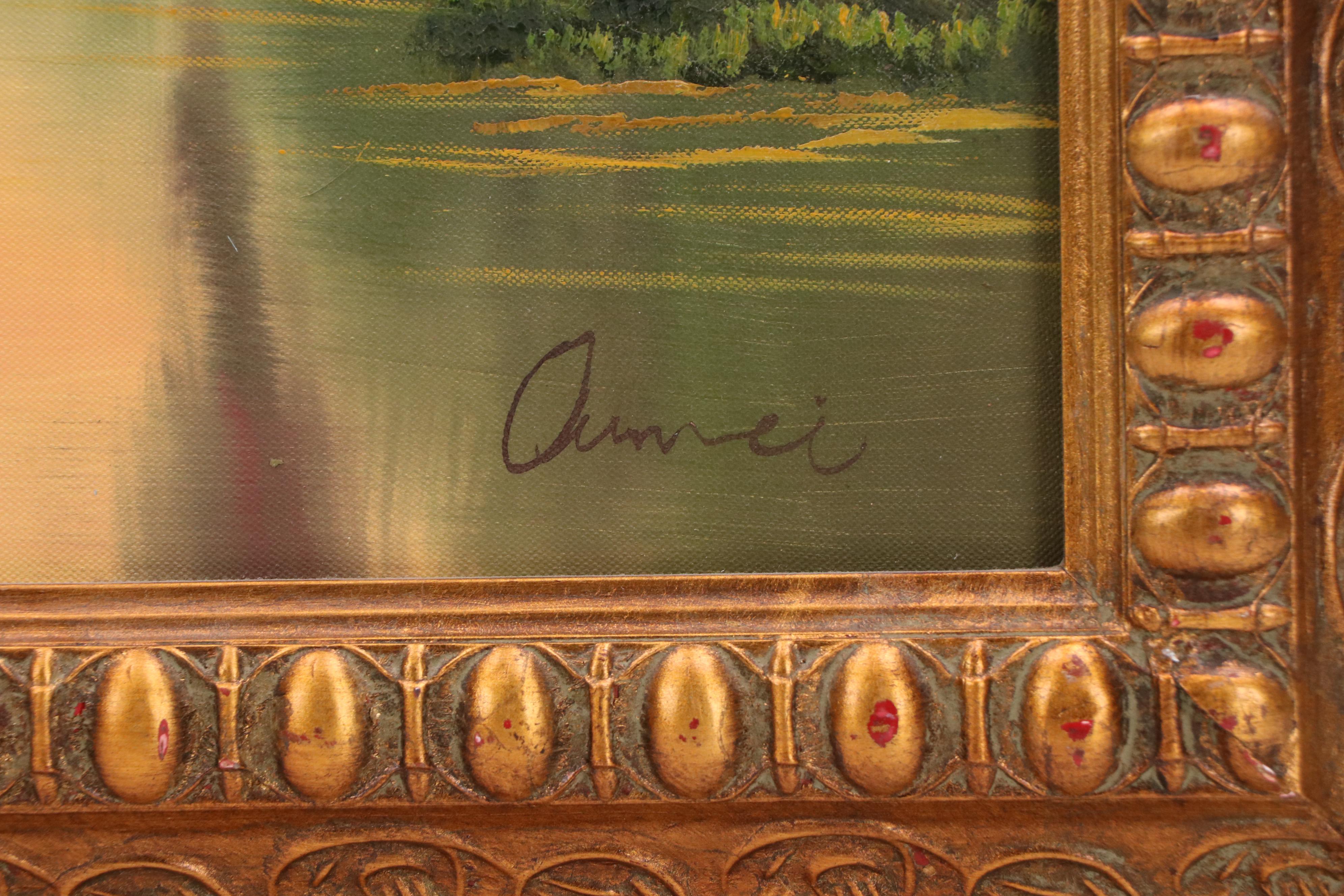 Landscape Oil Painting of Autumn River Scene