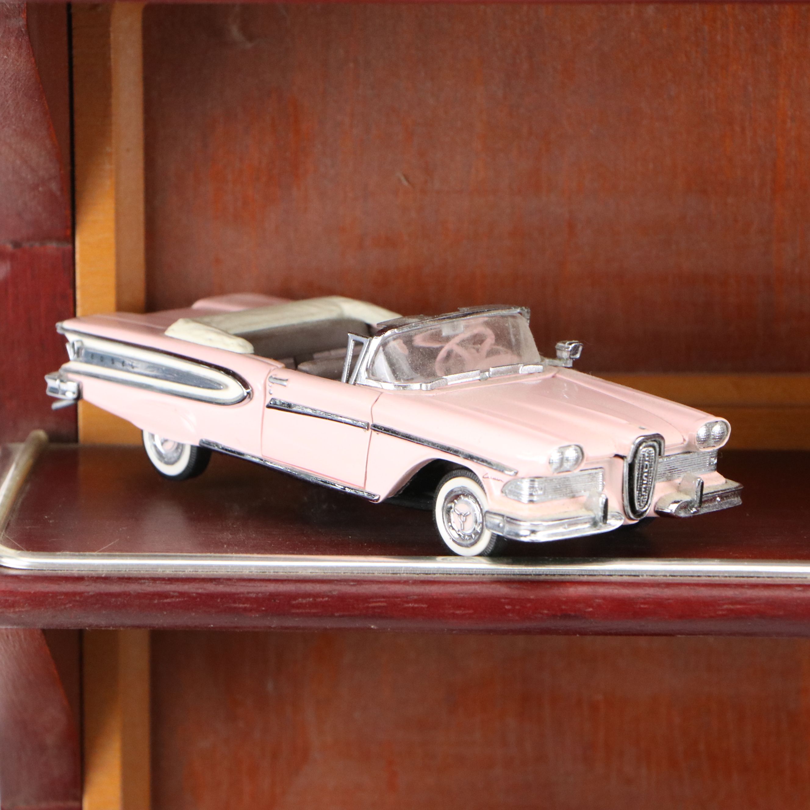 "The Classic Cars of the Fifties" Diecast Vehicles and Wall Display Shelf, 1980s
