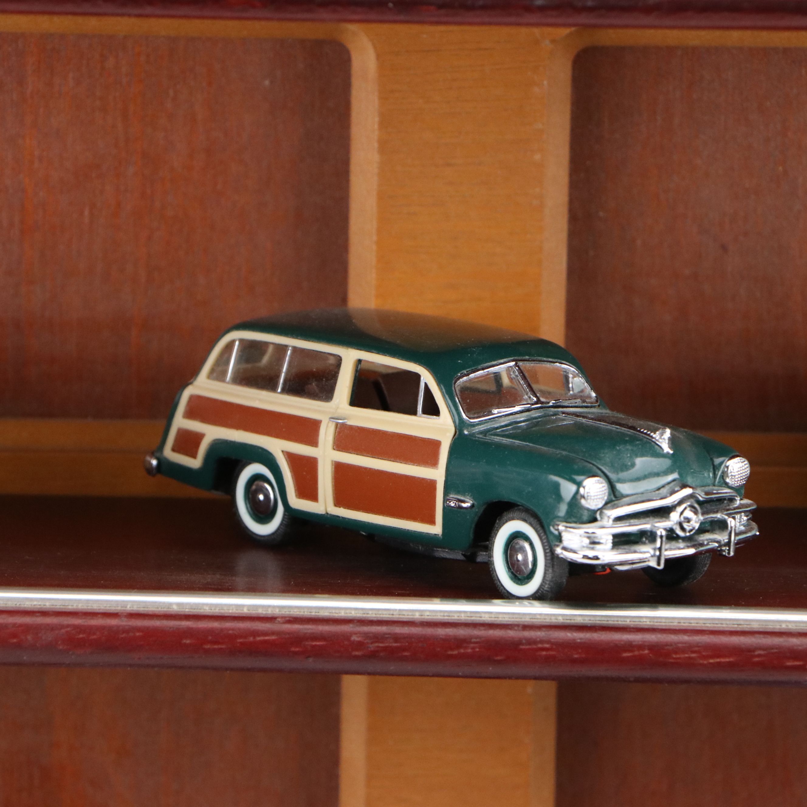 "The Classic Cars of the Fifties" Diecast Vehicles and Wall Display Shelf, 1980s