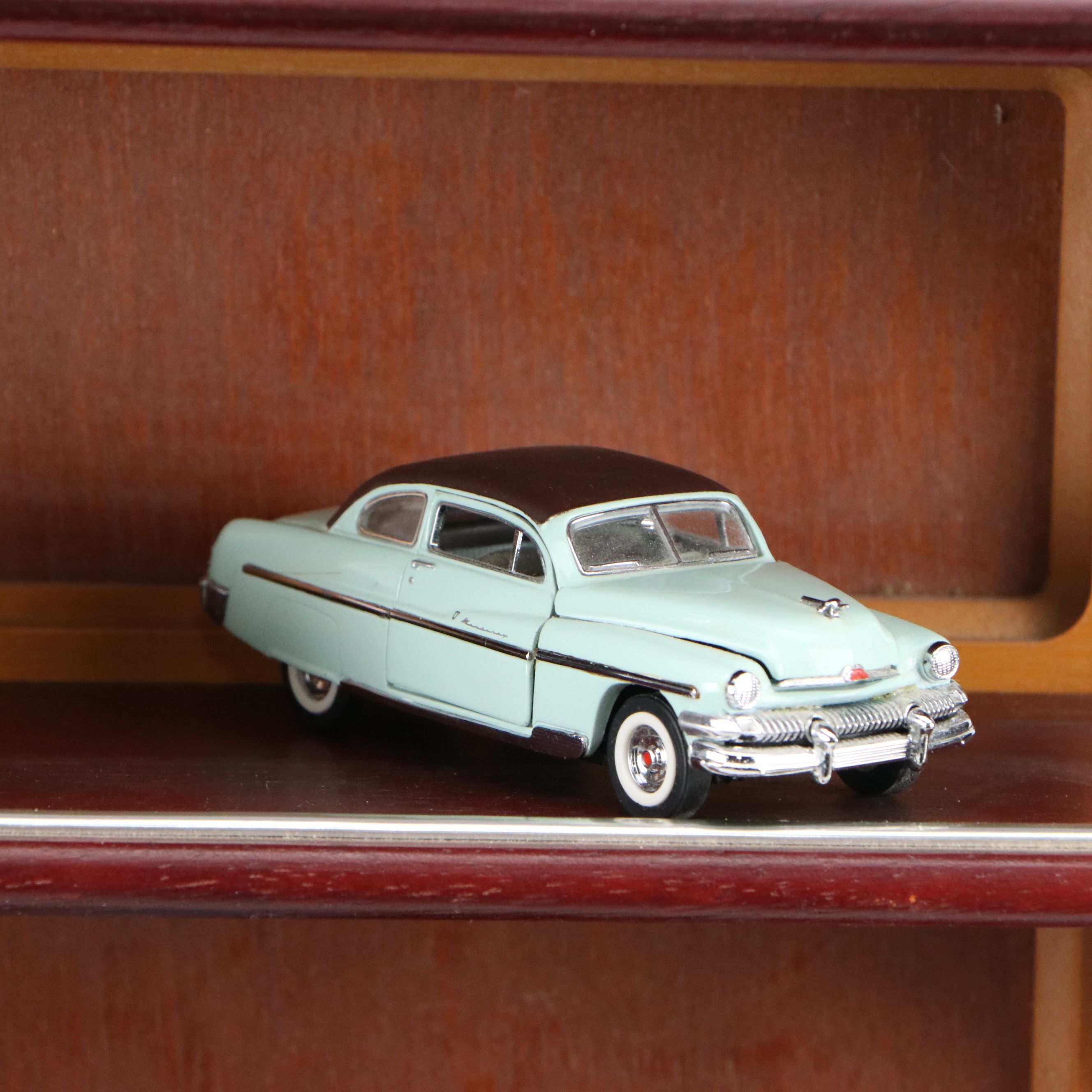 "The Classic Cars of the Fifties" Diecast Vehicles and Wall Display Shelf, 1980s