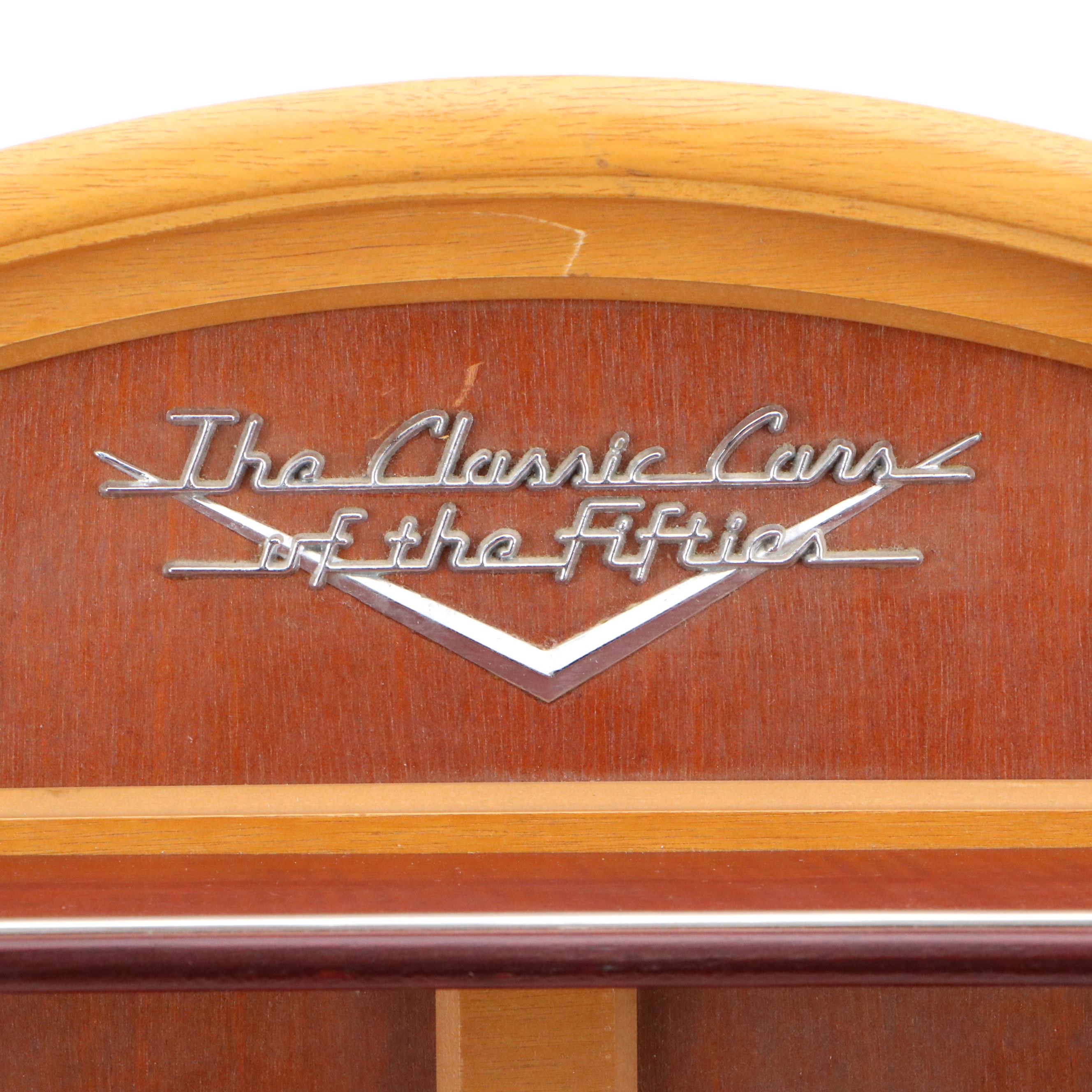"The Classic Cars of the Fifties" Diecast Vehicles and Wall Display Shelf, 1980s