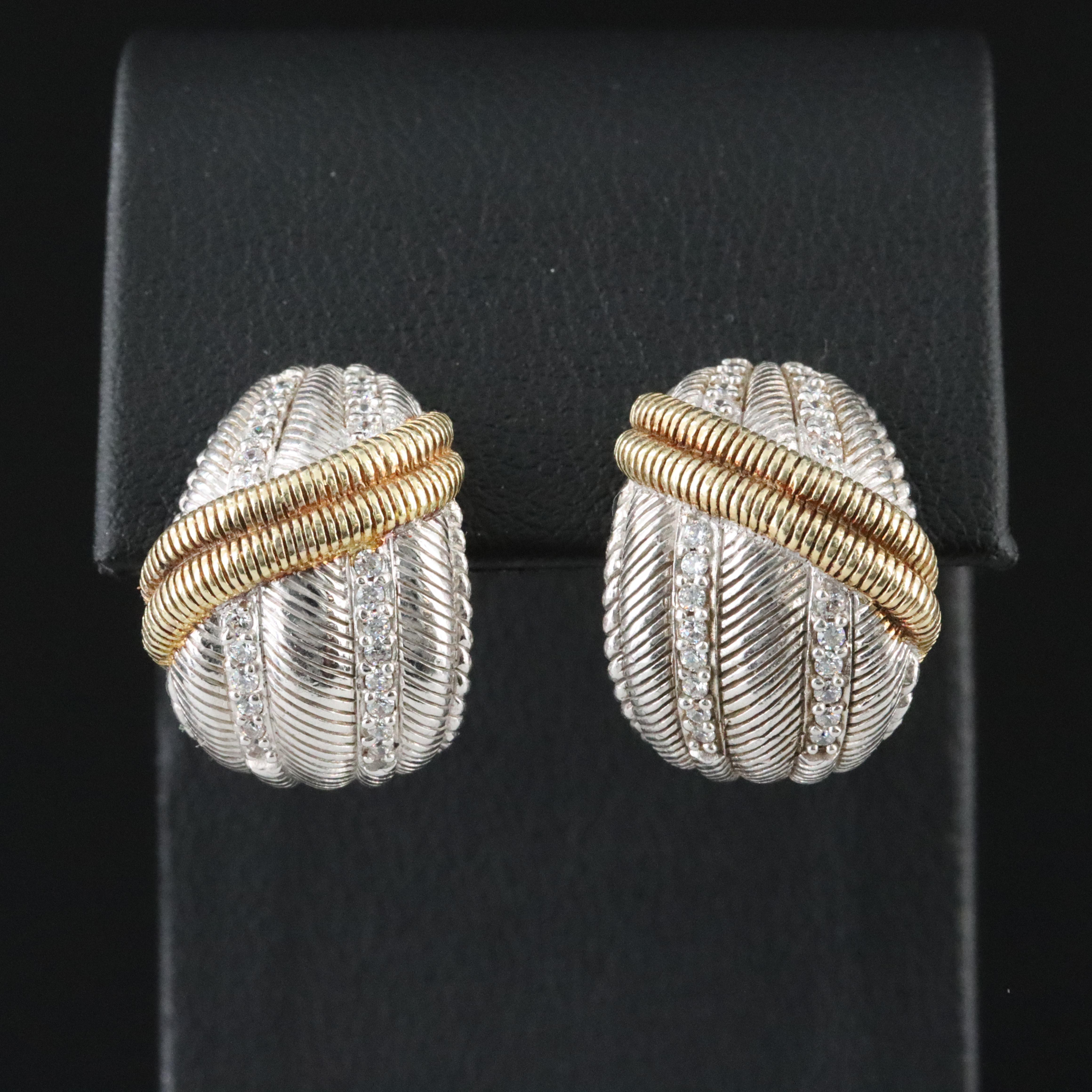 Judith Ripka Sterling CZ Earrings