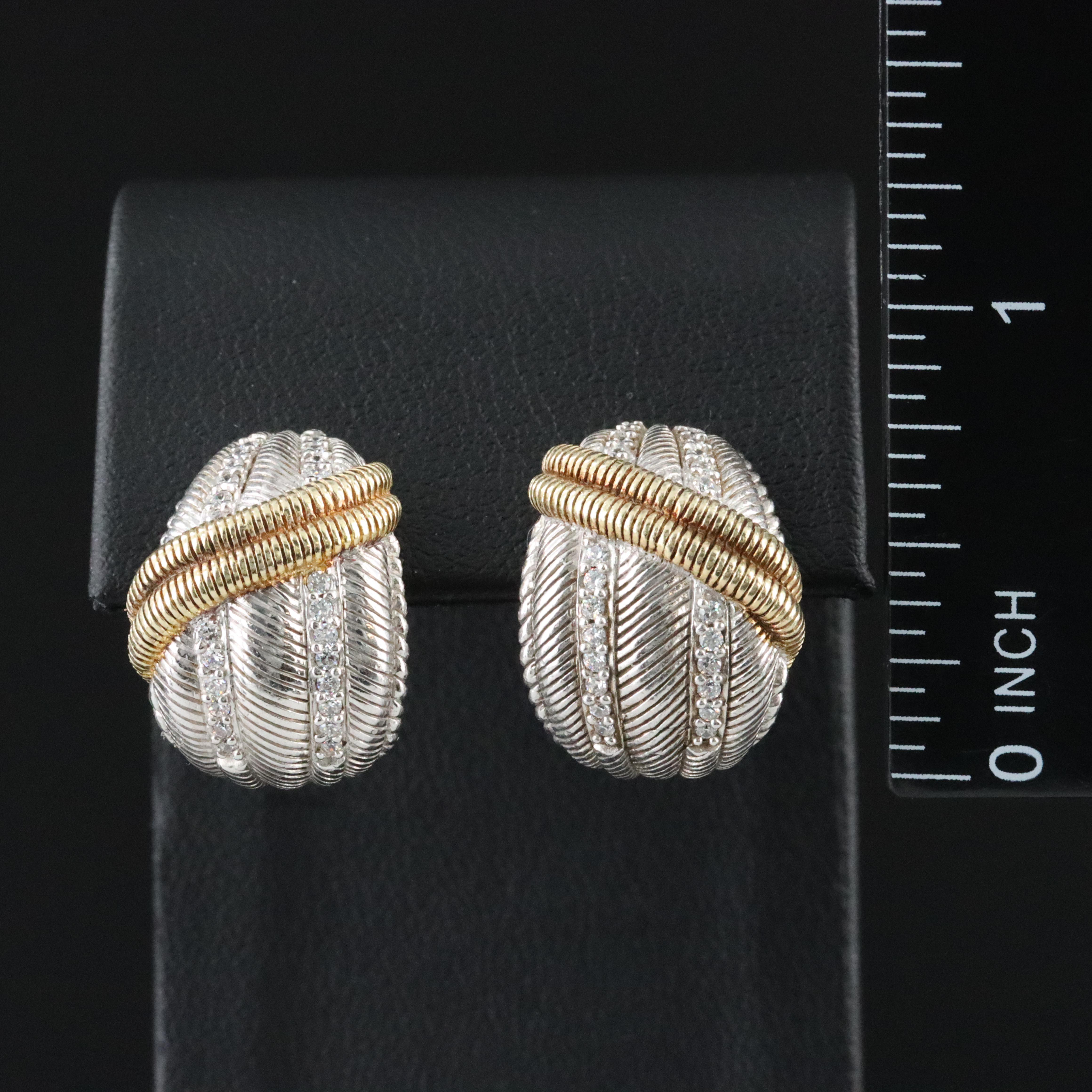 Judith Ripka Sterling CZ Earrings