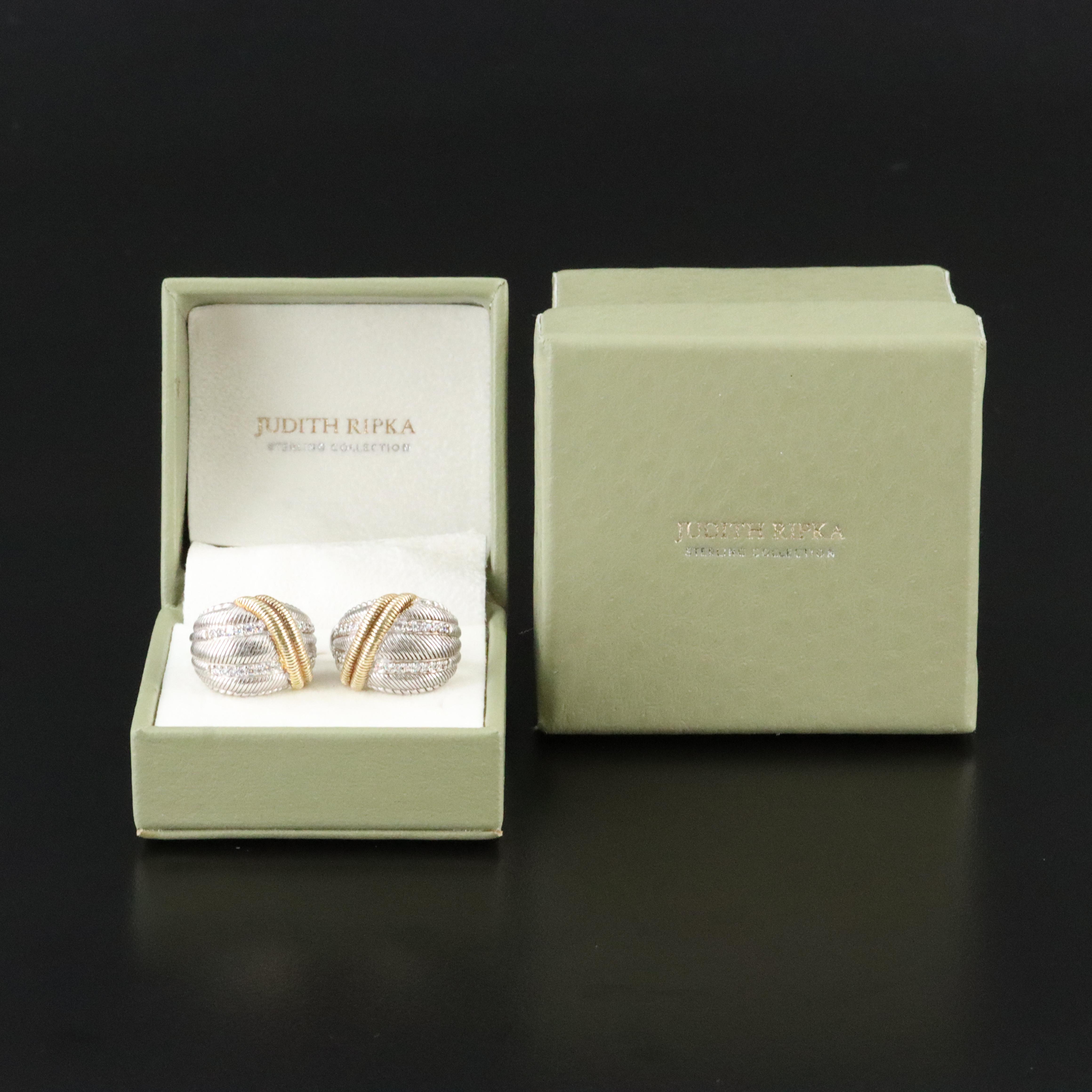 Judith Ripka Sterling CZ Earrings