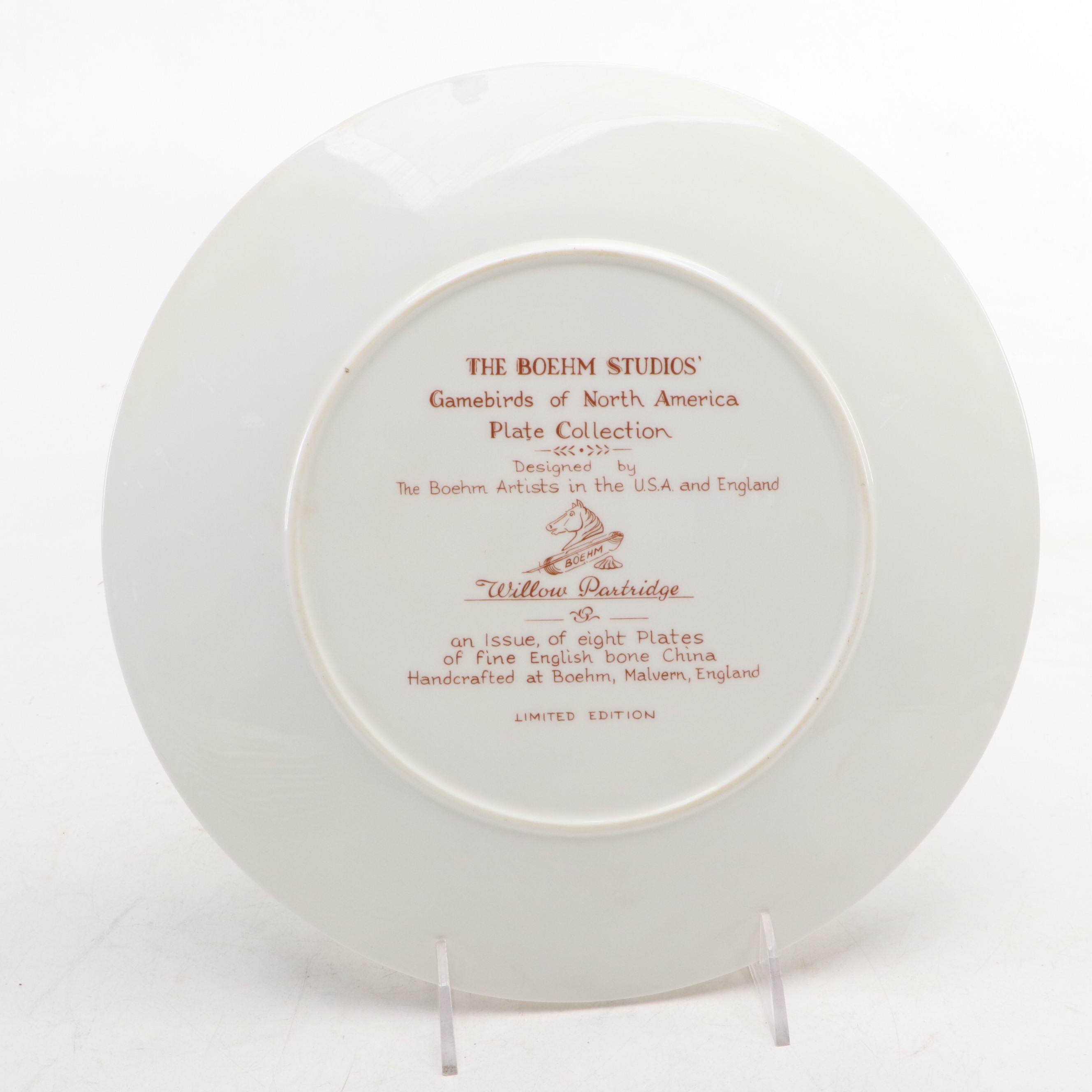 Boehm Limited Edition Gamebirds of North America Bone China Collector Plates